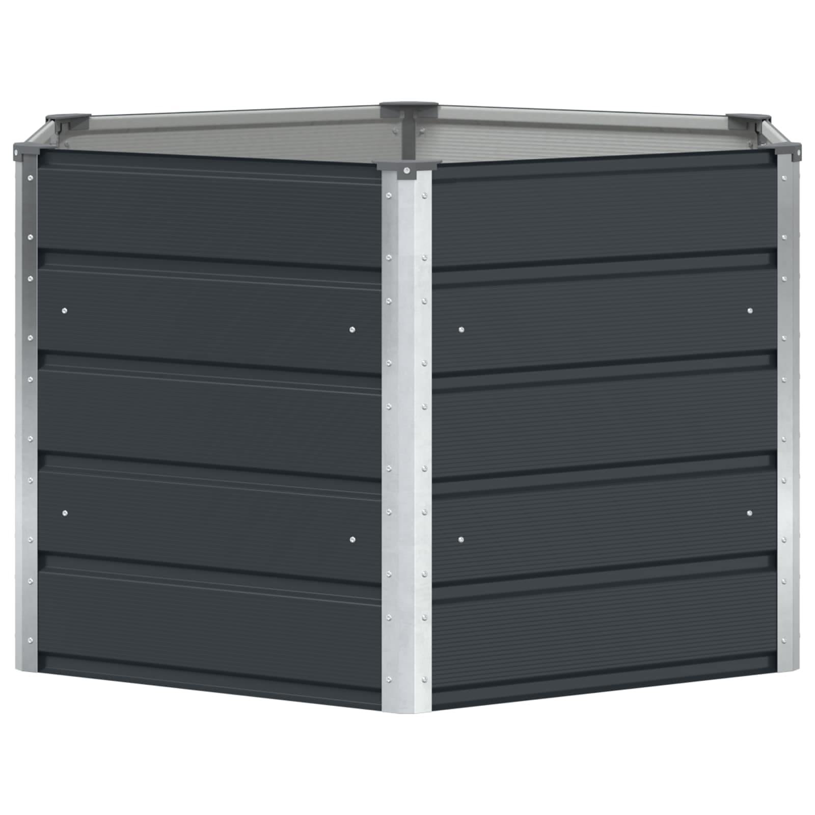 vidaXL Floreira Antracite 129 x 129 x 75 cm Aço