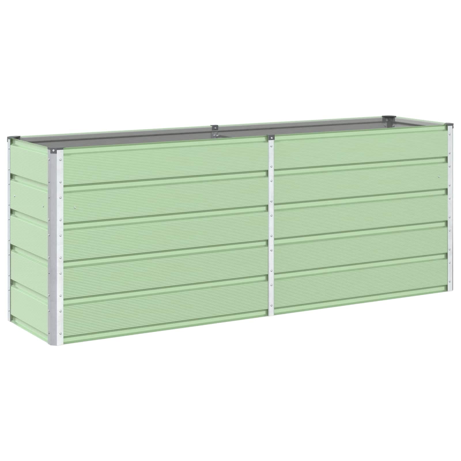 vidaXL Floreira Verde Pastel 195 x 50 x 77 cm Aço Galvanizado