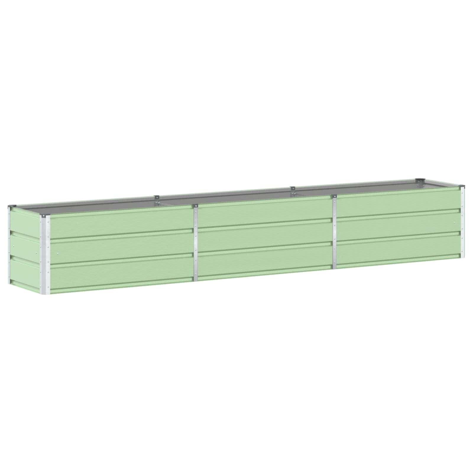 vidaXL Floreira Verde Pastel 290 x 50 x 45 cm Aço Galvanizado