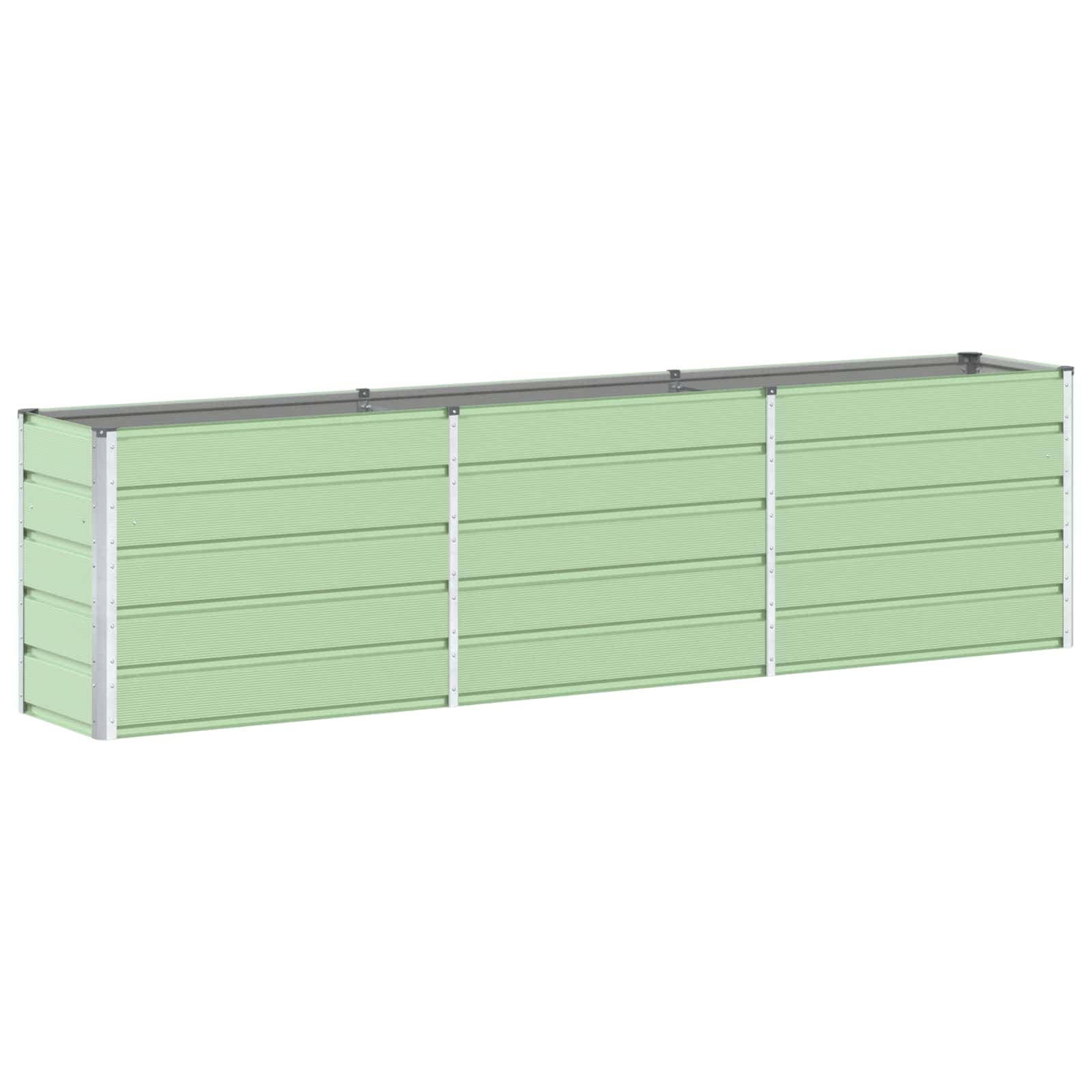 vidaXL Floreira Verde Pastel 290 x 90 x 77 cm Aço Galvanizado