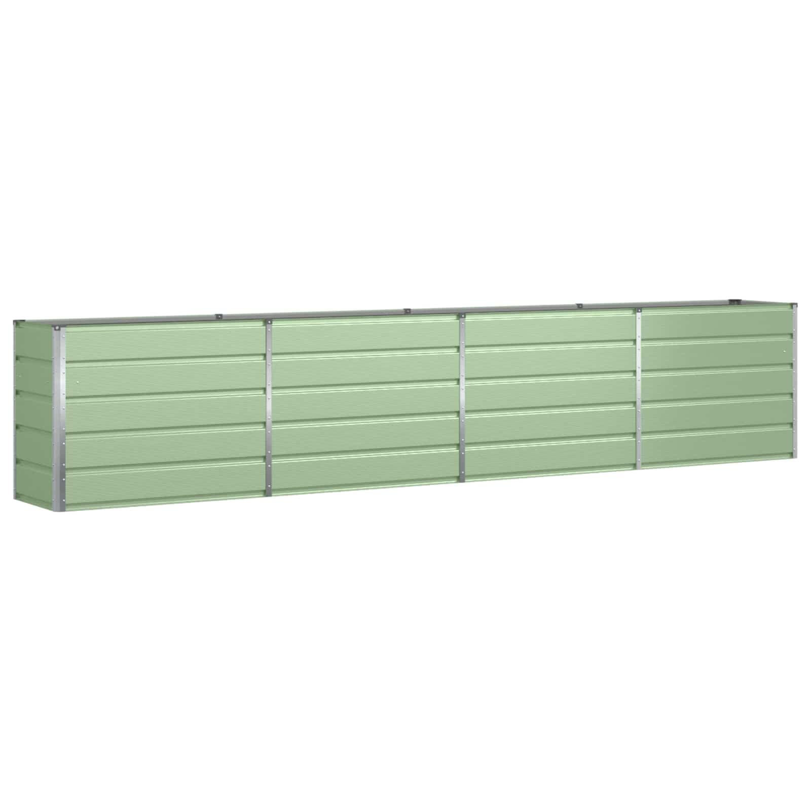 vidaXL Floreira Verde Pastel 385 x 50 x 77 cm Aço Galvanizado