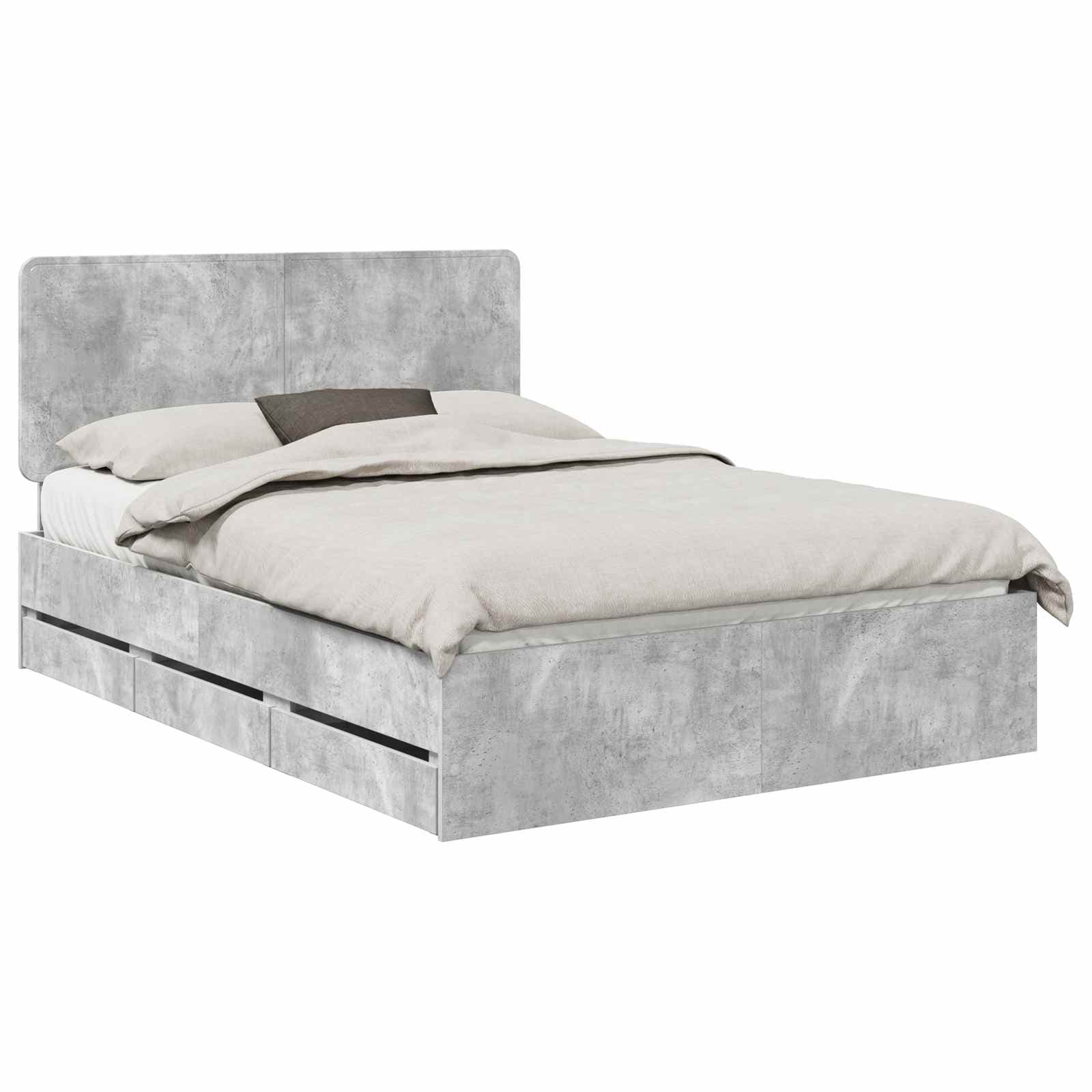 vidaXL Estrutura da Cama Cinzento 140 x 190 cm Madeira de Engenharia