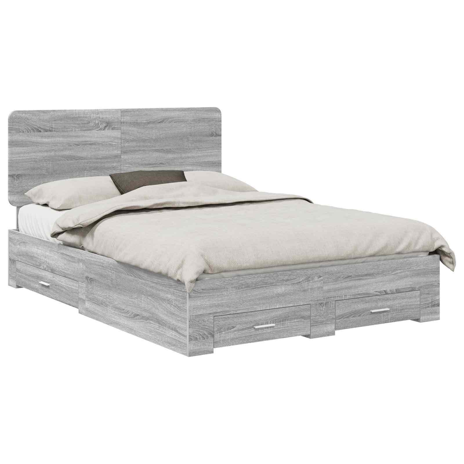 vidaXL Estrutura da Cama Cinza Sonoma 160 x 200 cm Madeira processada