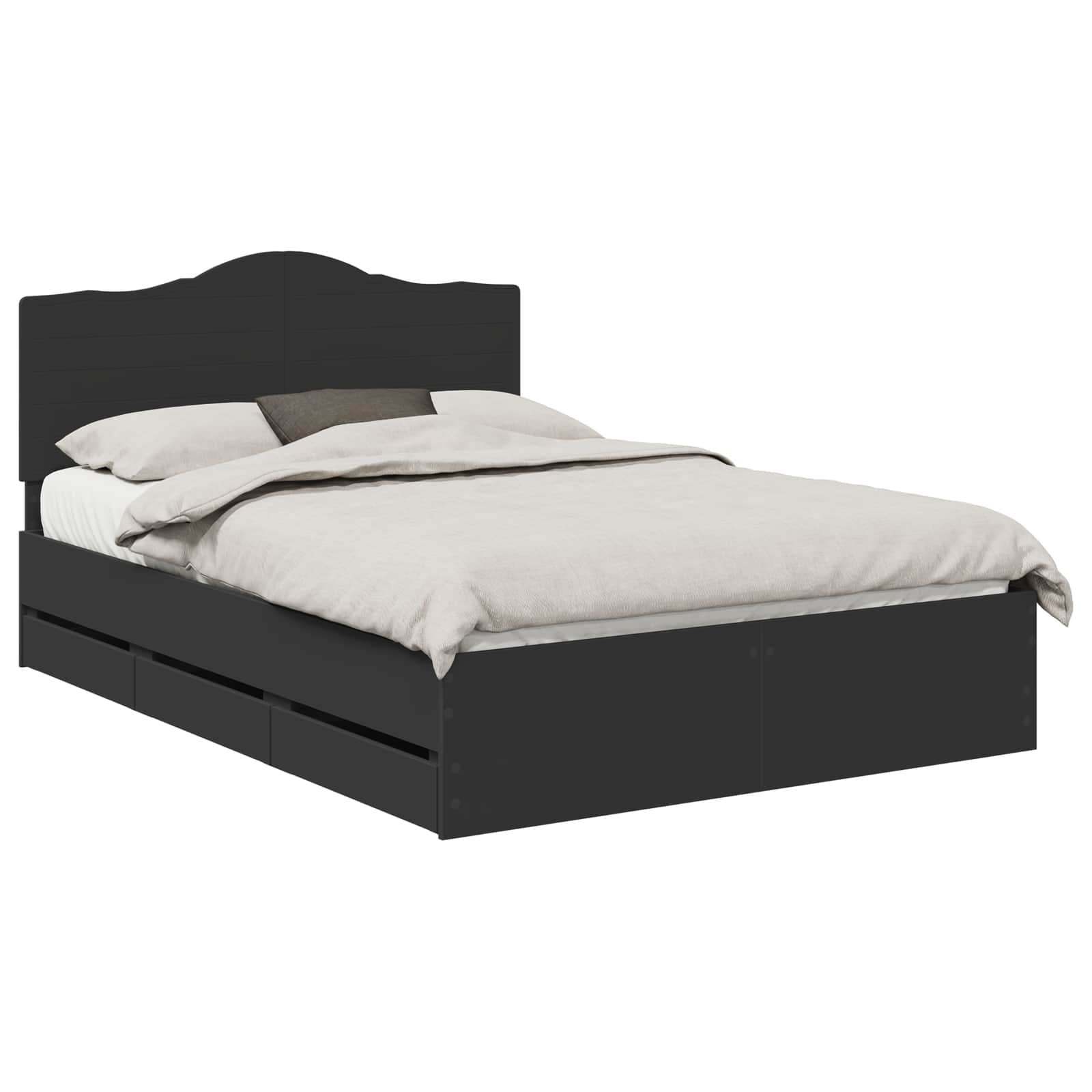 vidaXL Estrutura da Cama Preto 140 x 190 cm Madeira de Engenharia
