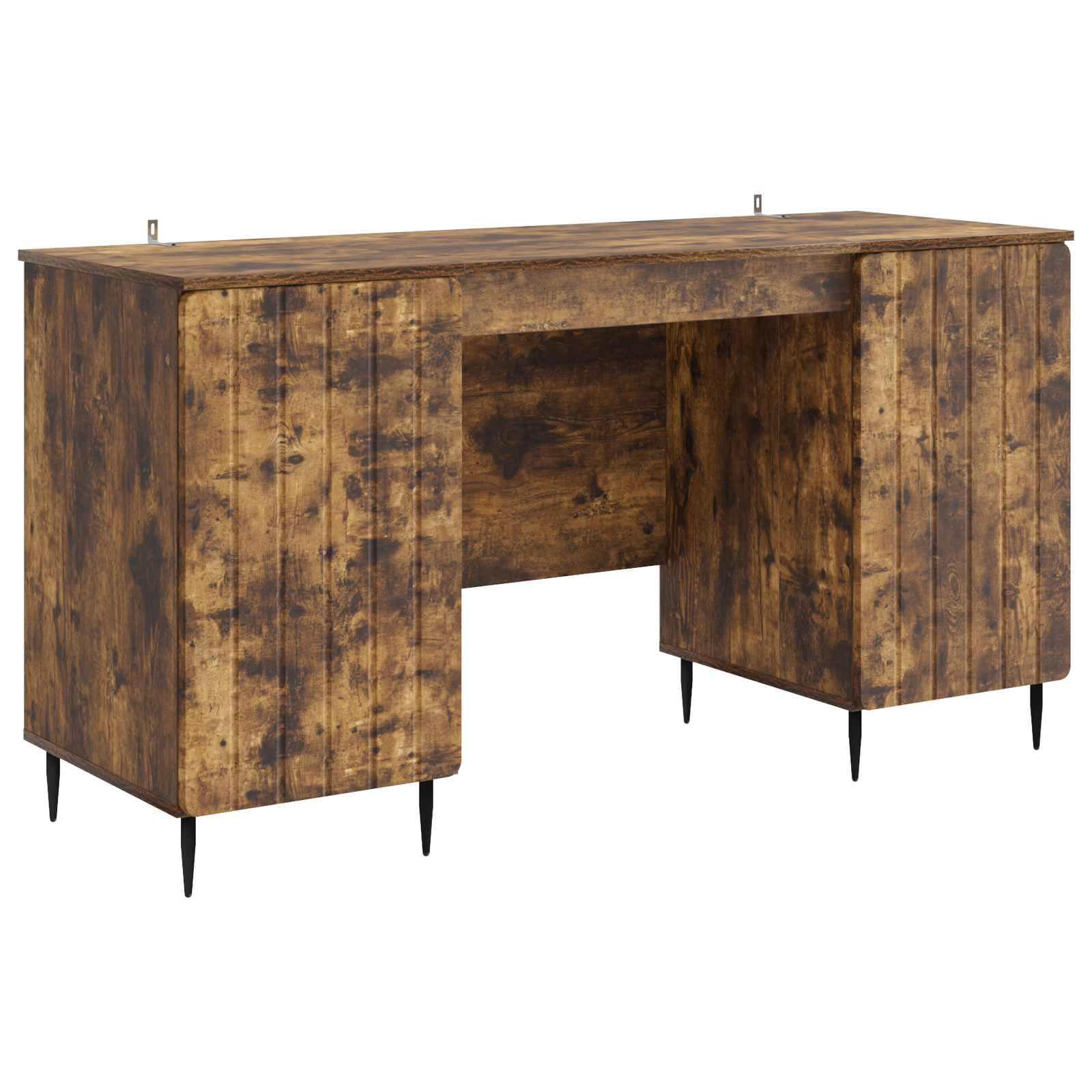 vidaXL Mesa Carvalho Fumado 142,5 x 50 x 75 cm Derivados de Madeira