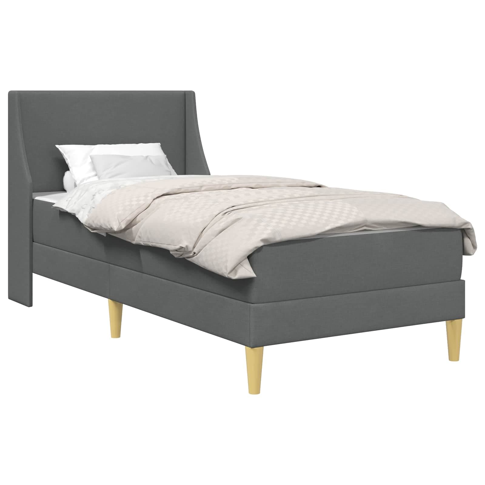 vidaXL Estrutura de cama com colchão Cinzento 90 x 190 cm Poliéster