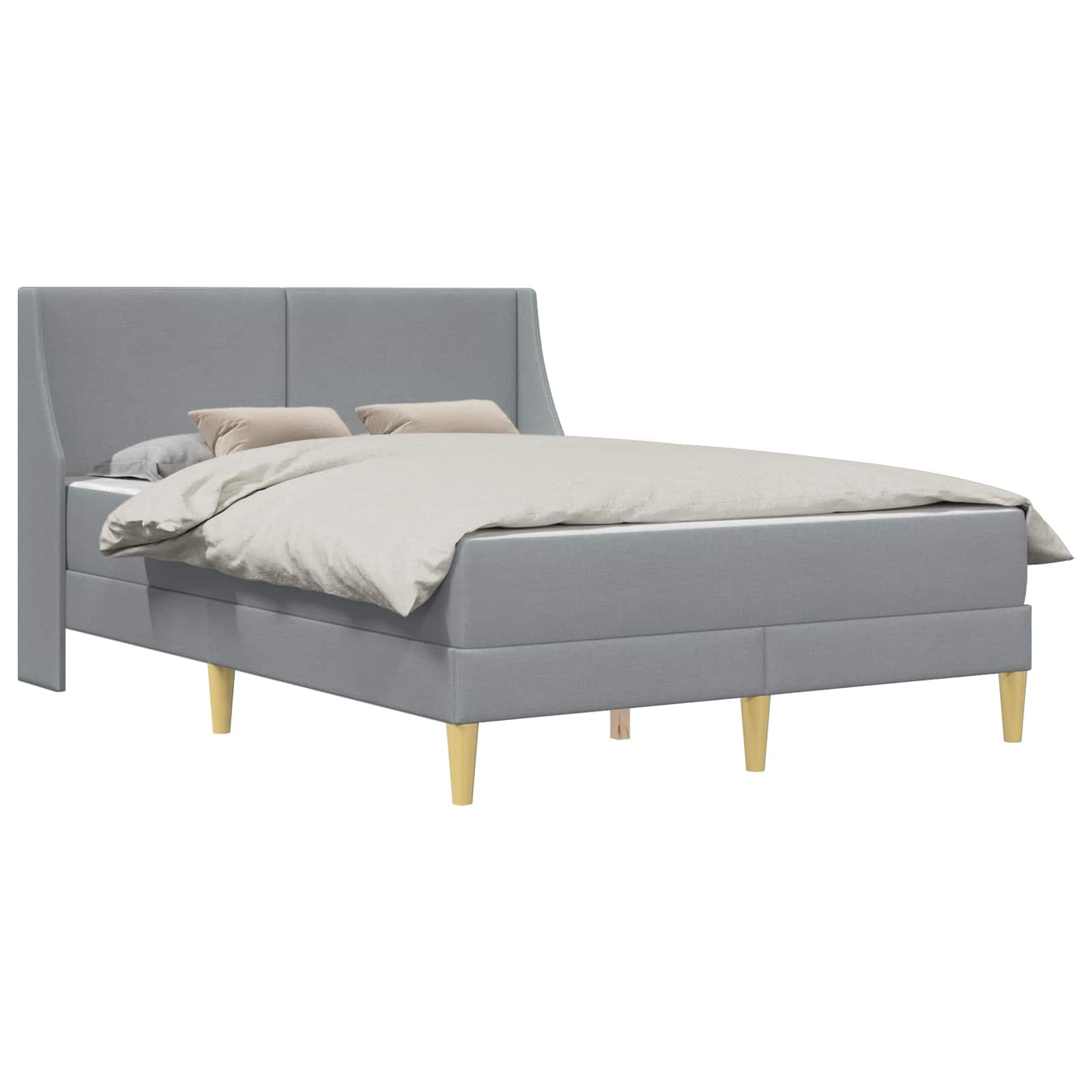 vidaXL Estrutura de cama com colchão com cabeceira Poliéster
