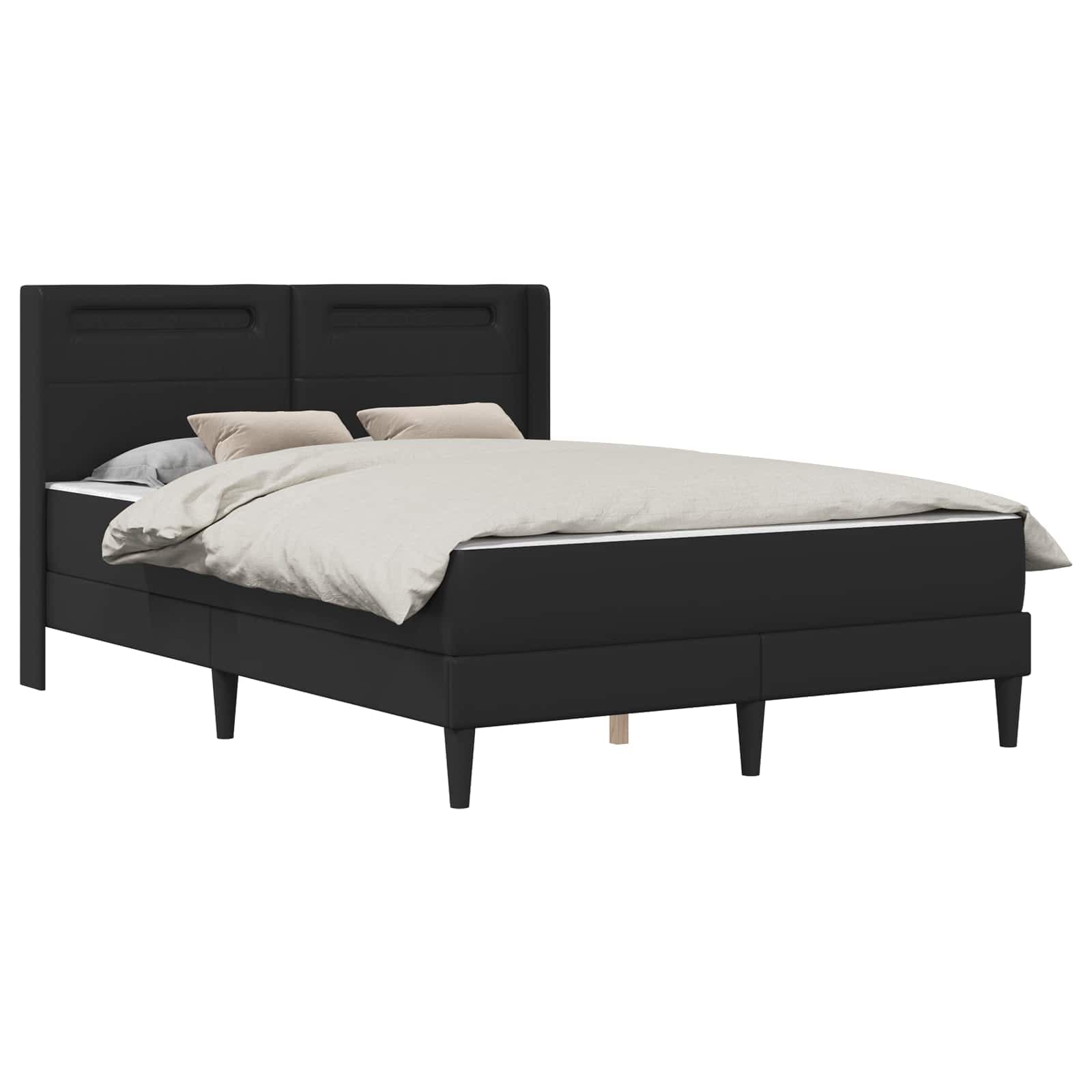 vidaXL Estrutura de cama com colchão Preto 120 x 200 cm