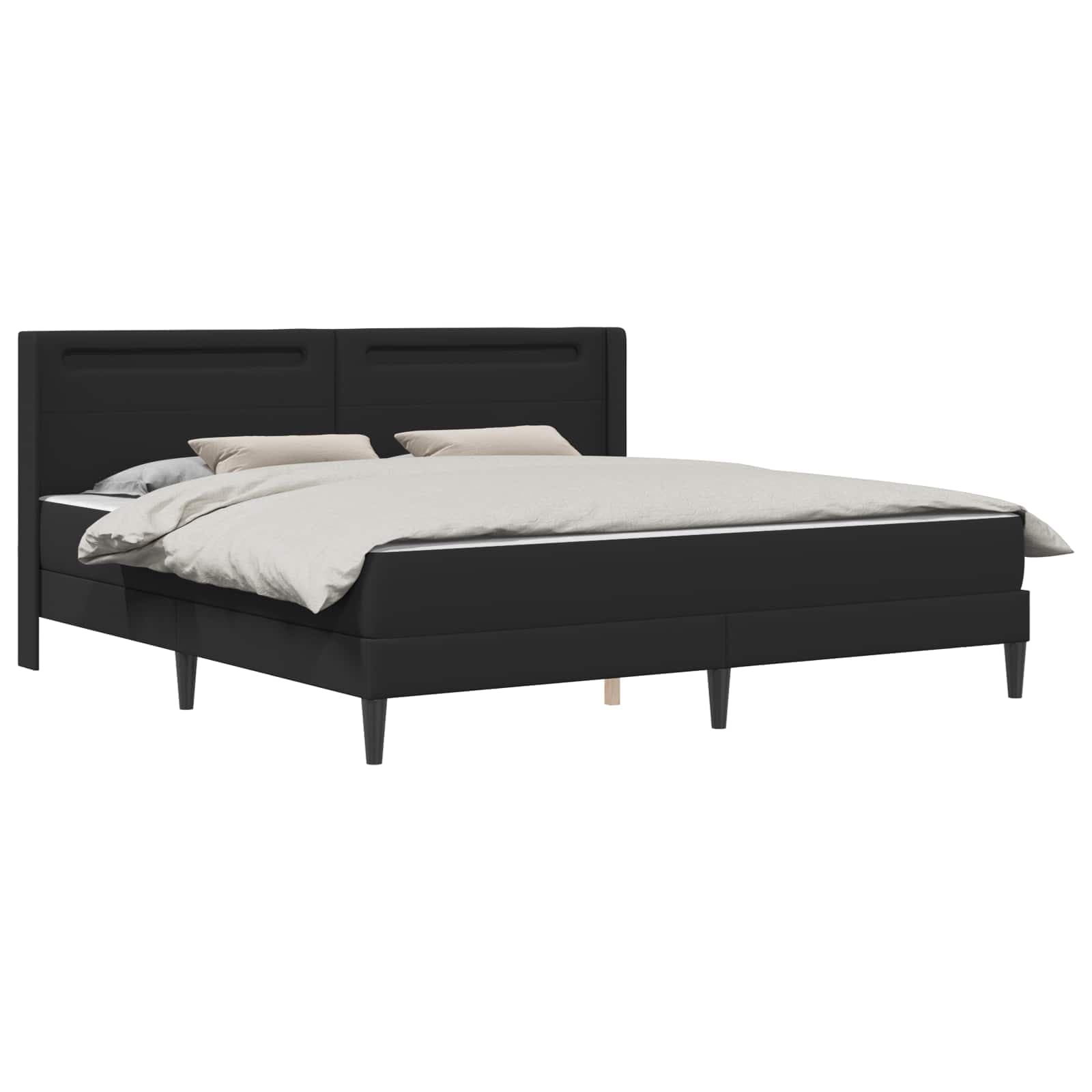 vidaXL Estrutura de cama com colchão Preto 200 x 200 cm