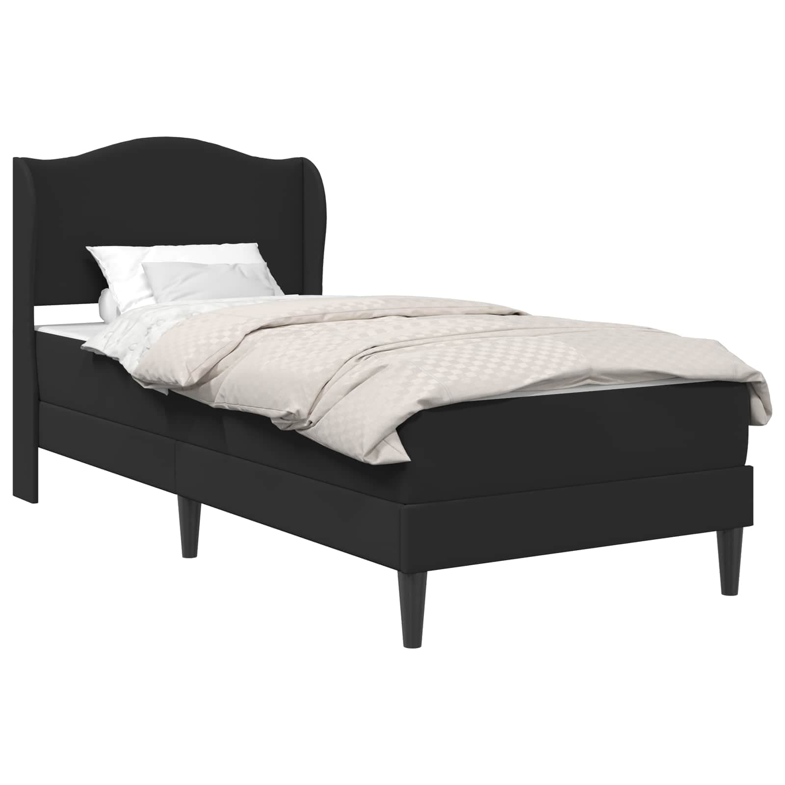 vidaXL Estrutura da Cama Preto 90 x 190 cm Couro Sintético