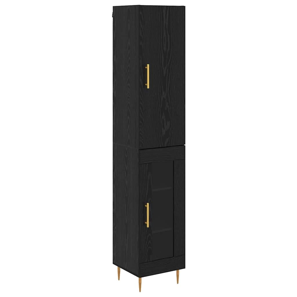 vidaXL Buffê 2 pcs Carvalho Preto Madeira processada
