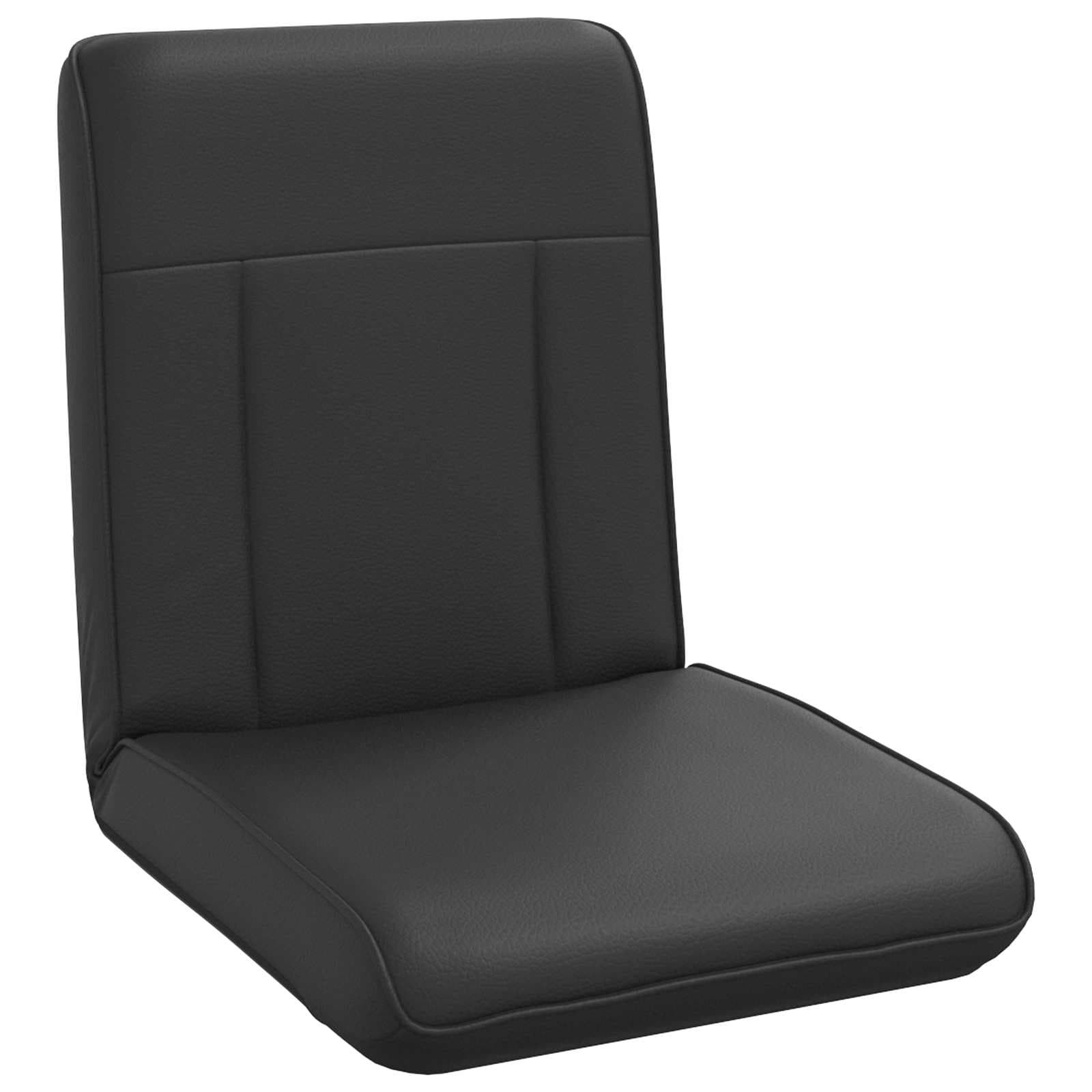 vidaXL Cadeira de chão ajustável Preto Couro Sintético