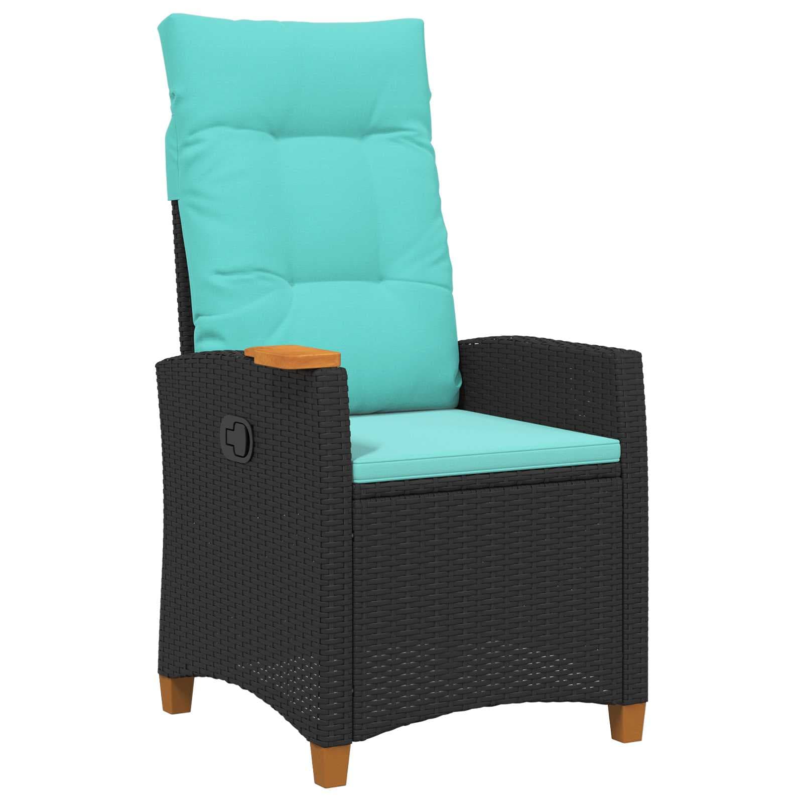 vidaXL Cadeira reclinável com prato para chá 62 x 64 x 112 cm vime PE