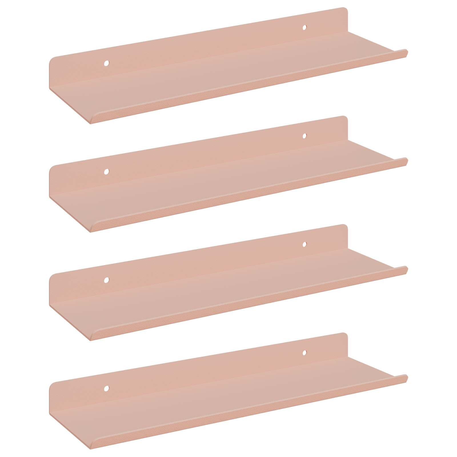 vidaXL Prateleira Flutuante 4 pcs Rosa 30 x 9 x 2,5 cm Aço
