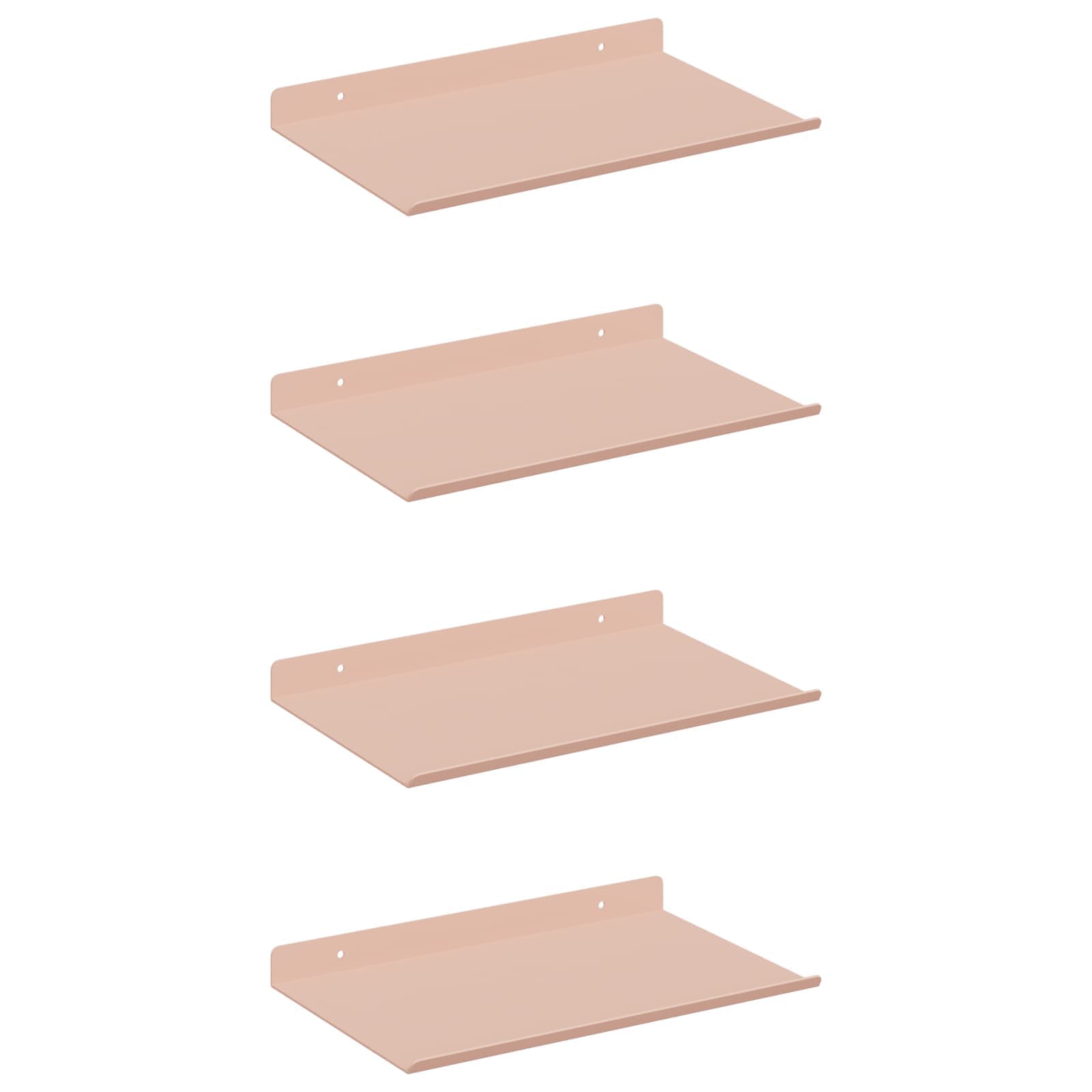 vidaXL Prateleira Flutuante 4 pcs Rosa 30 x 18 x 2,5 cm Aço