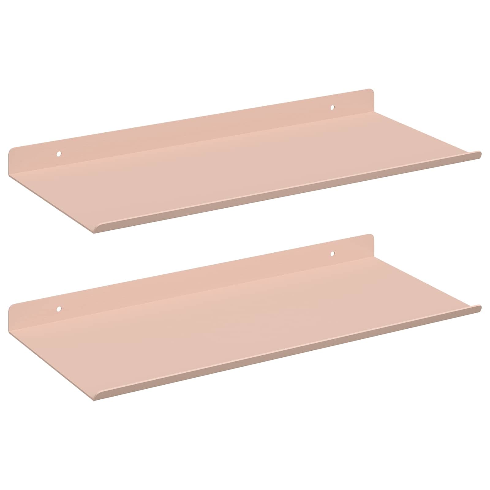 vidaXL Prateleira Flutuante 2 pcs Rosa 40 x 18 x 2,5 cm Aço