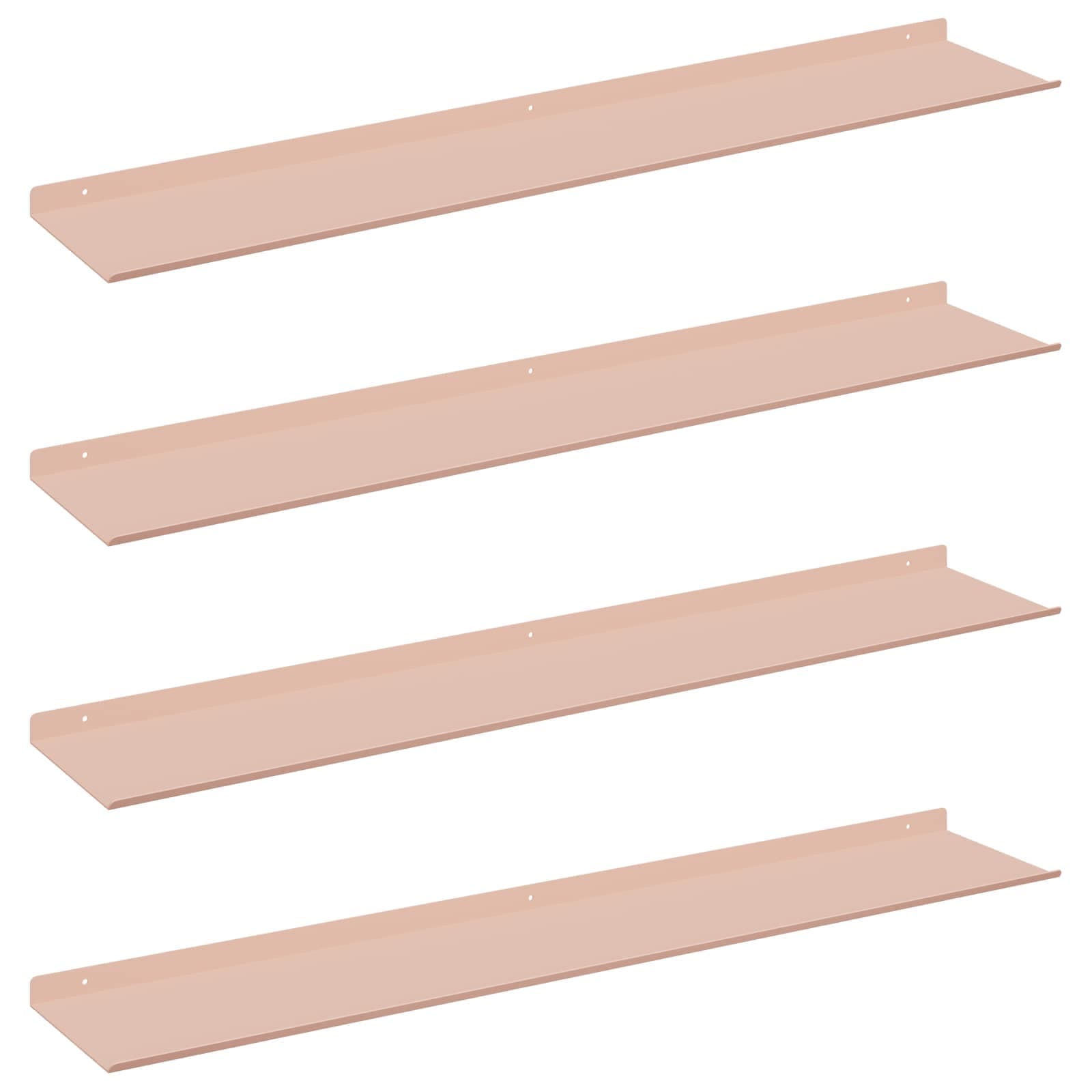 vidaXL Prateleira Flutuante 4 pcs Rosa 100 x 18 x 2,5 cm Aço