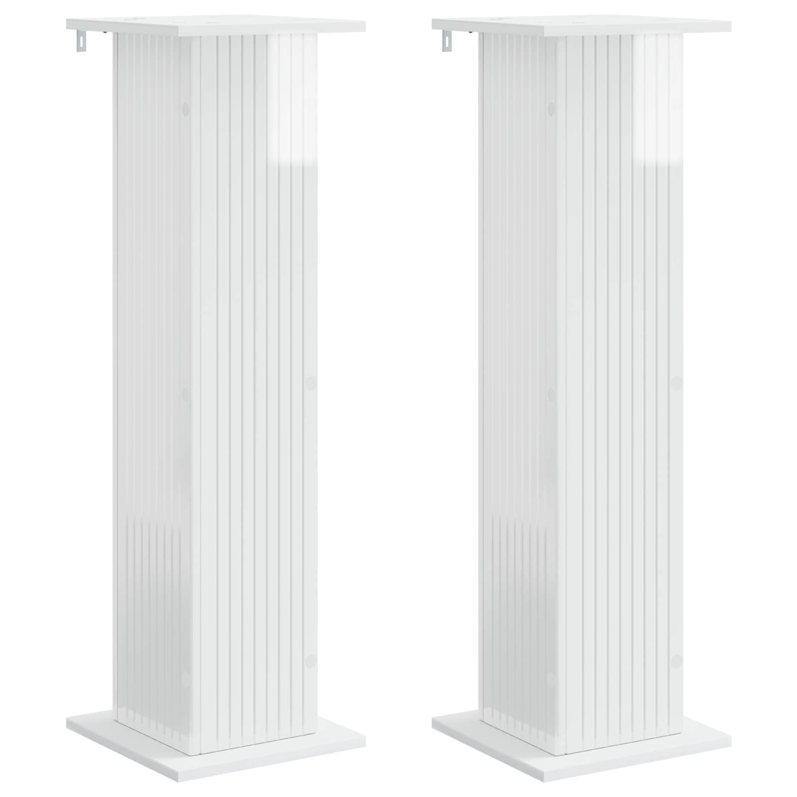 vidaXL Suporte para Plantas 2 pcs Branco Brilhante