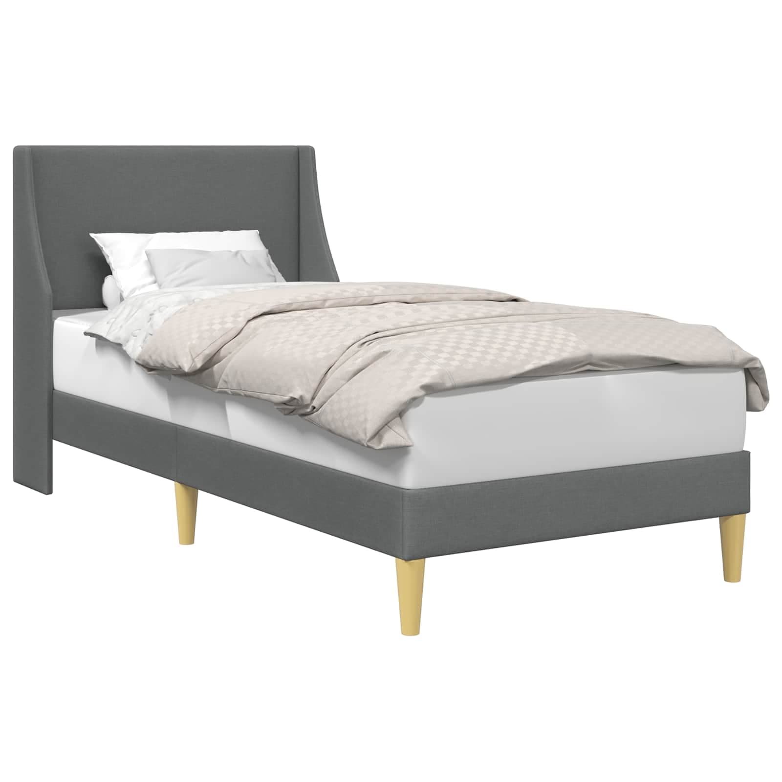 vidaXL Estrutura da Cama Liso Cinza Escuro 100 x 200 cm tecido