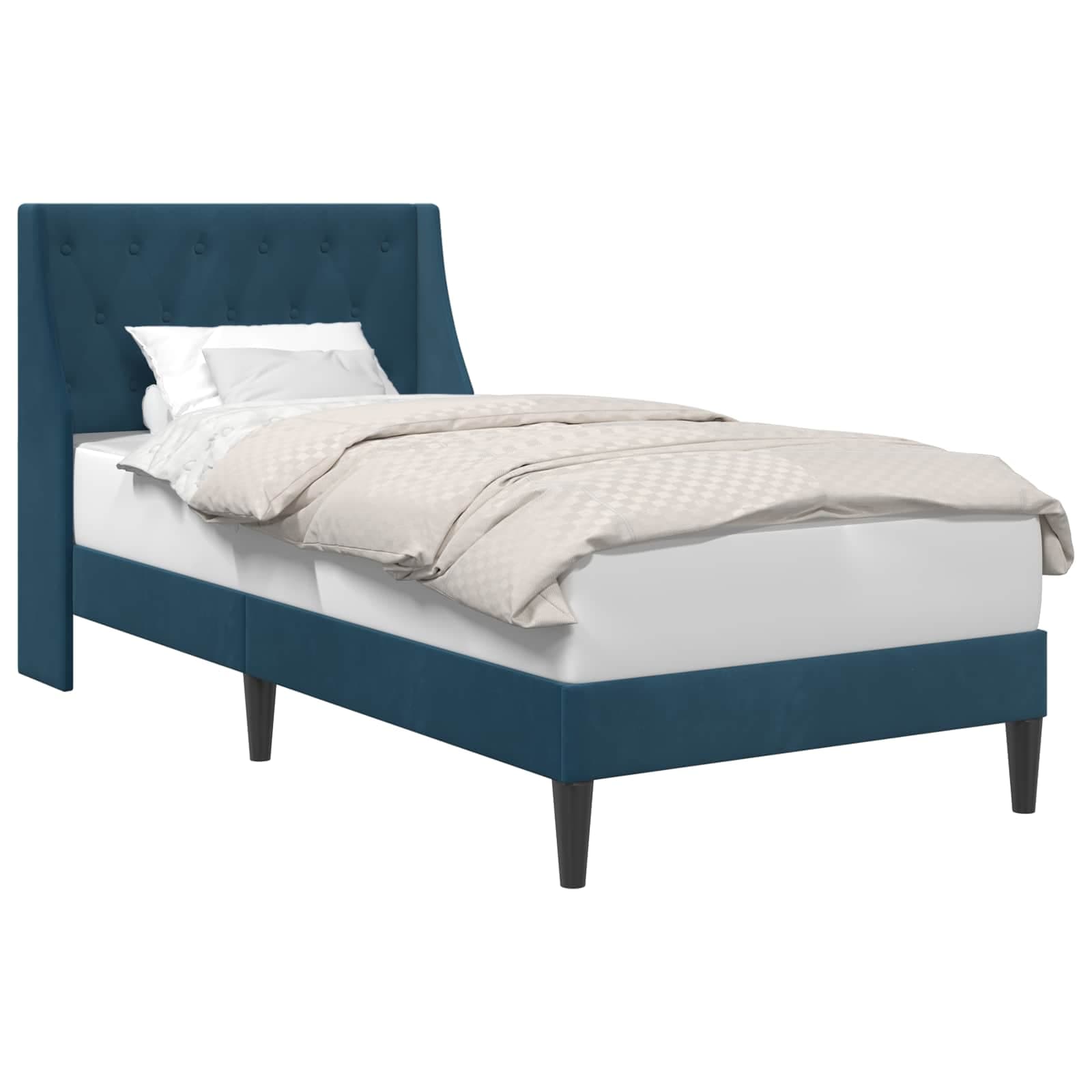 vidaXL Estrutura da Cama com cabeceira Azul 90 x 200 cm Veludo