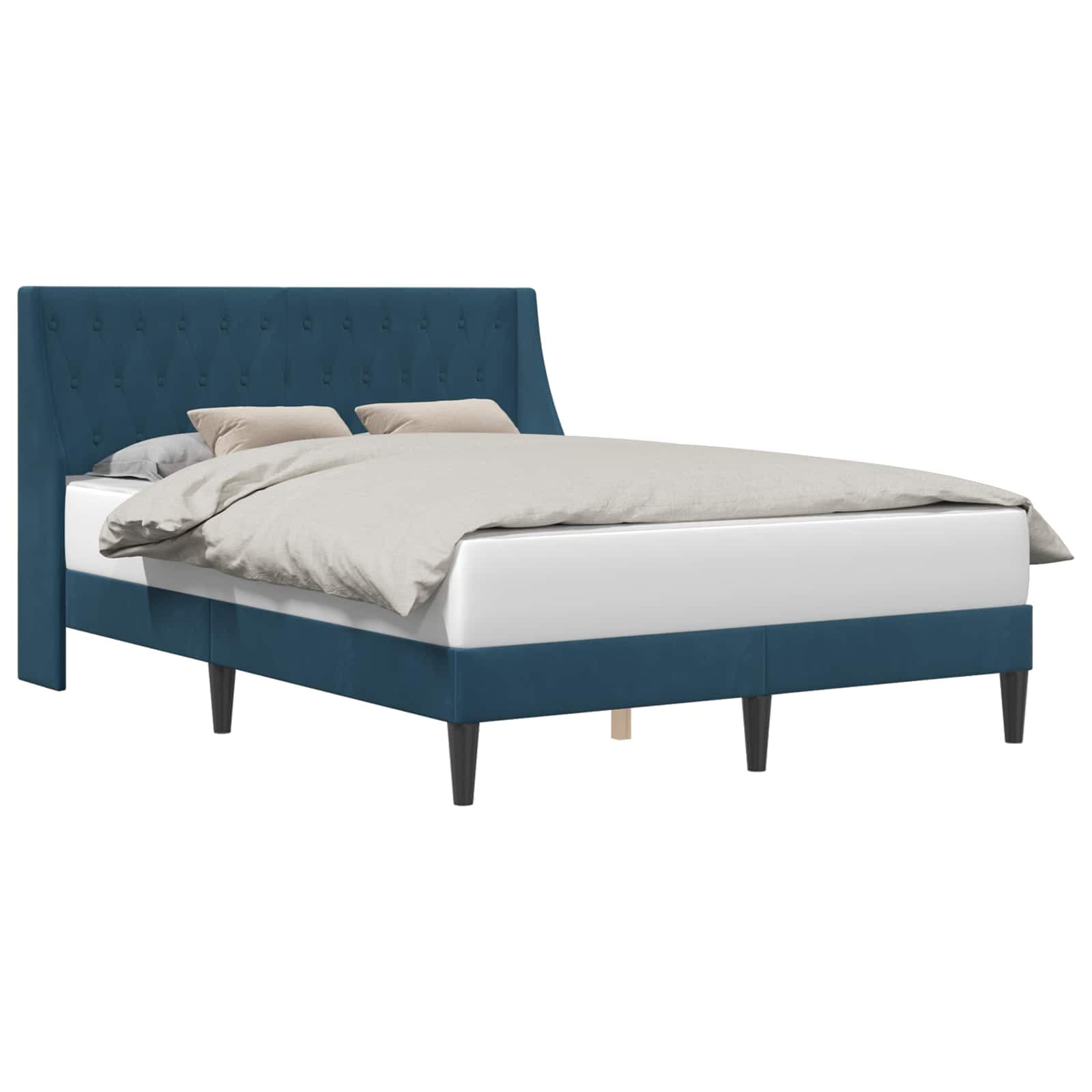 vidaXL Estrutura da Cama com cabeceira Azul 140 x 190 cm Veludo