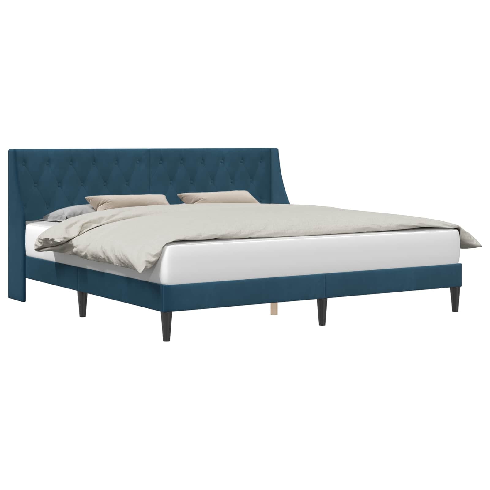 vidaXL Estrutura da Cama com cabeceira Azul 180 x 200 cm Veludo