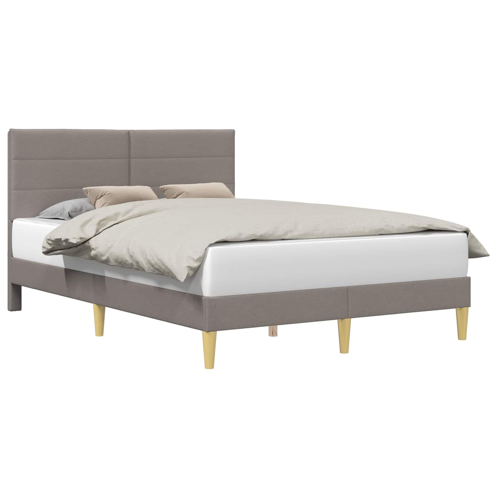 vidaXL Estrutura da Cama Cinzento-acastanhado 120 x 190 cm Tecido