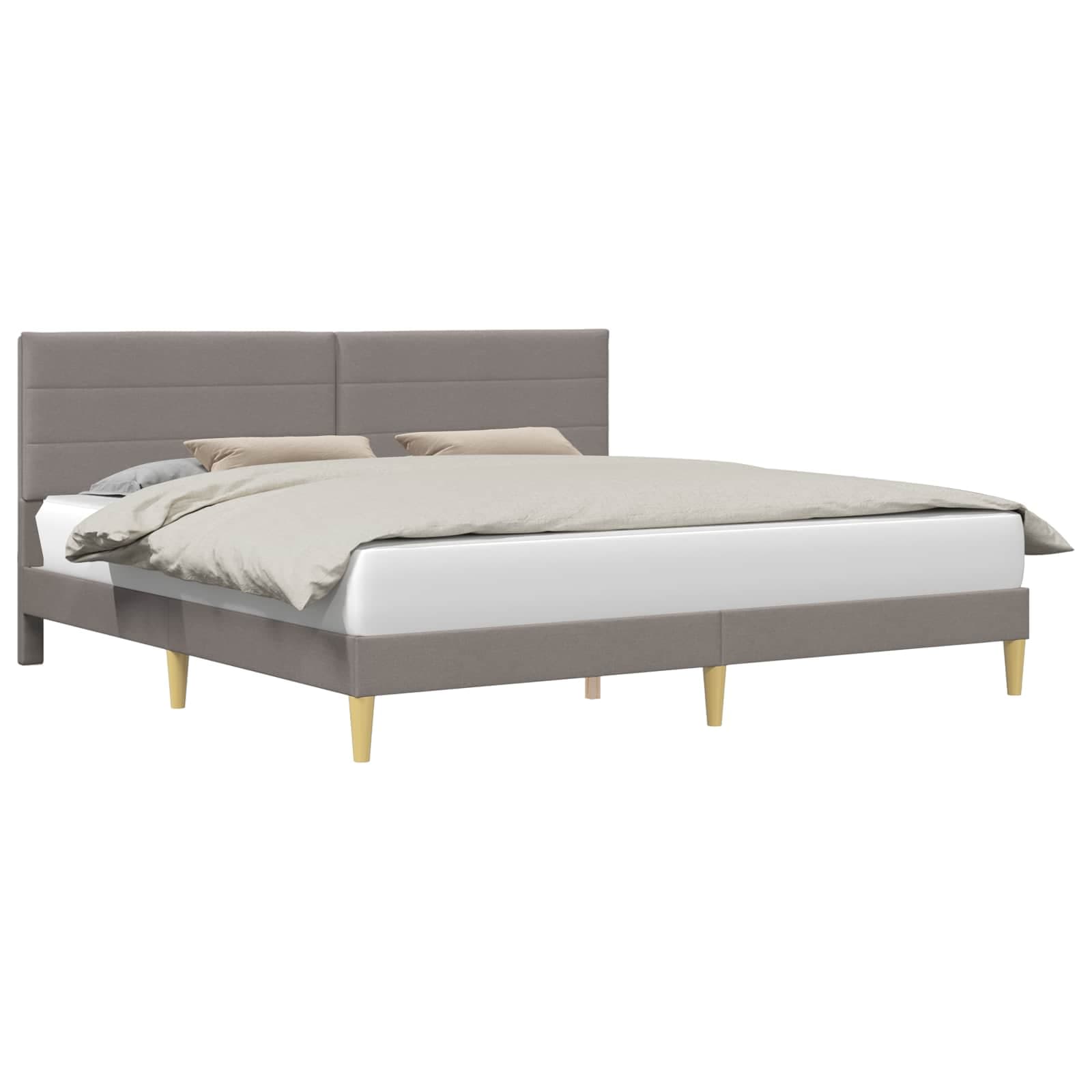vidaXL Estrutura da Cama Cinzento-acastanhado 180 x 200 cm Tecido
