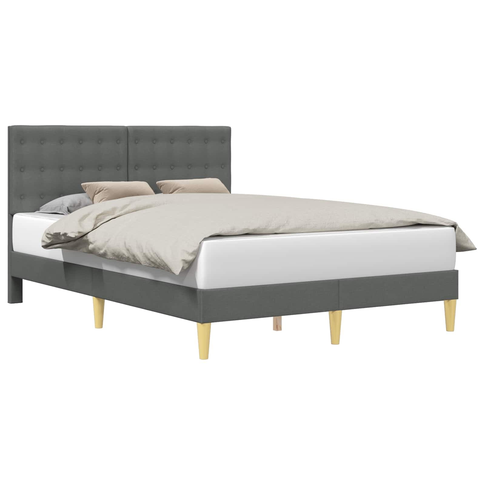 vidaXL Estrutura da Cama Cinzento-Escuro 120 x 200 cm Tecido