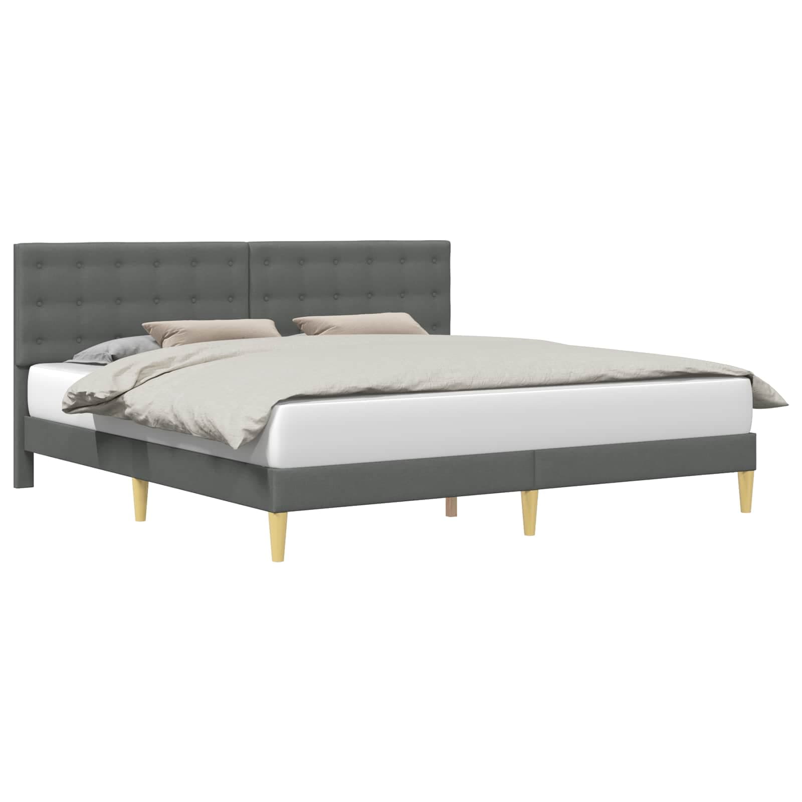 vidaXL Estrutura da Cama Cinzento-Escuro 200 x 200 cm Tecido