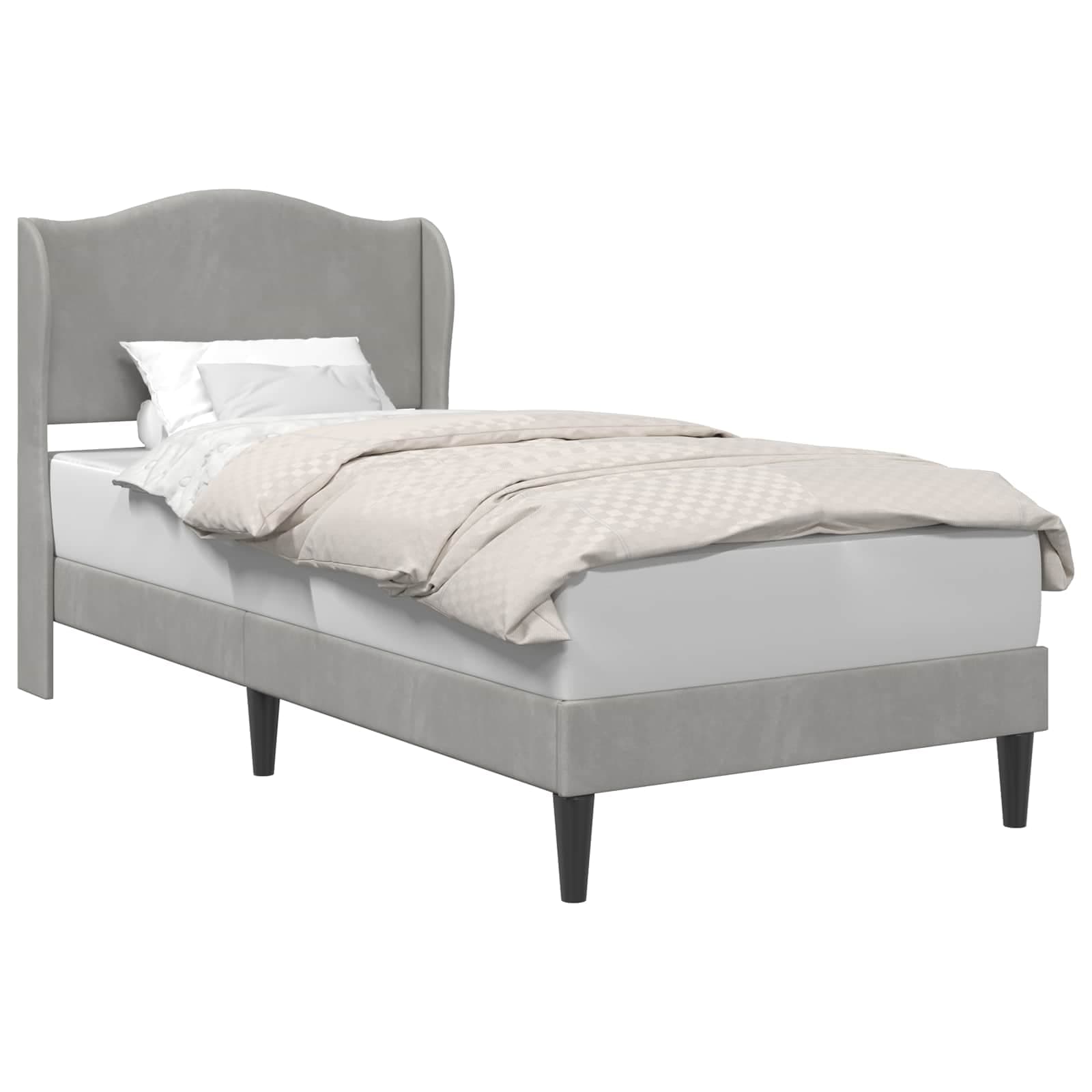 vidaXL Estrutura da Cama Cinzento-claro 100 x 200 cm Veludo