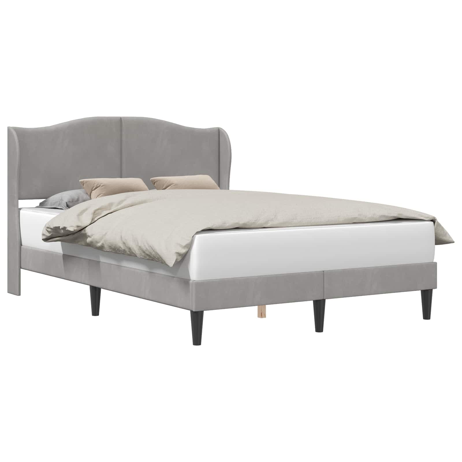 vidaXL Estrutura da Cama Cinzento-claro 160 x 200 cm Veludo