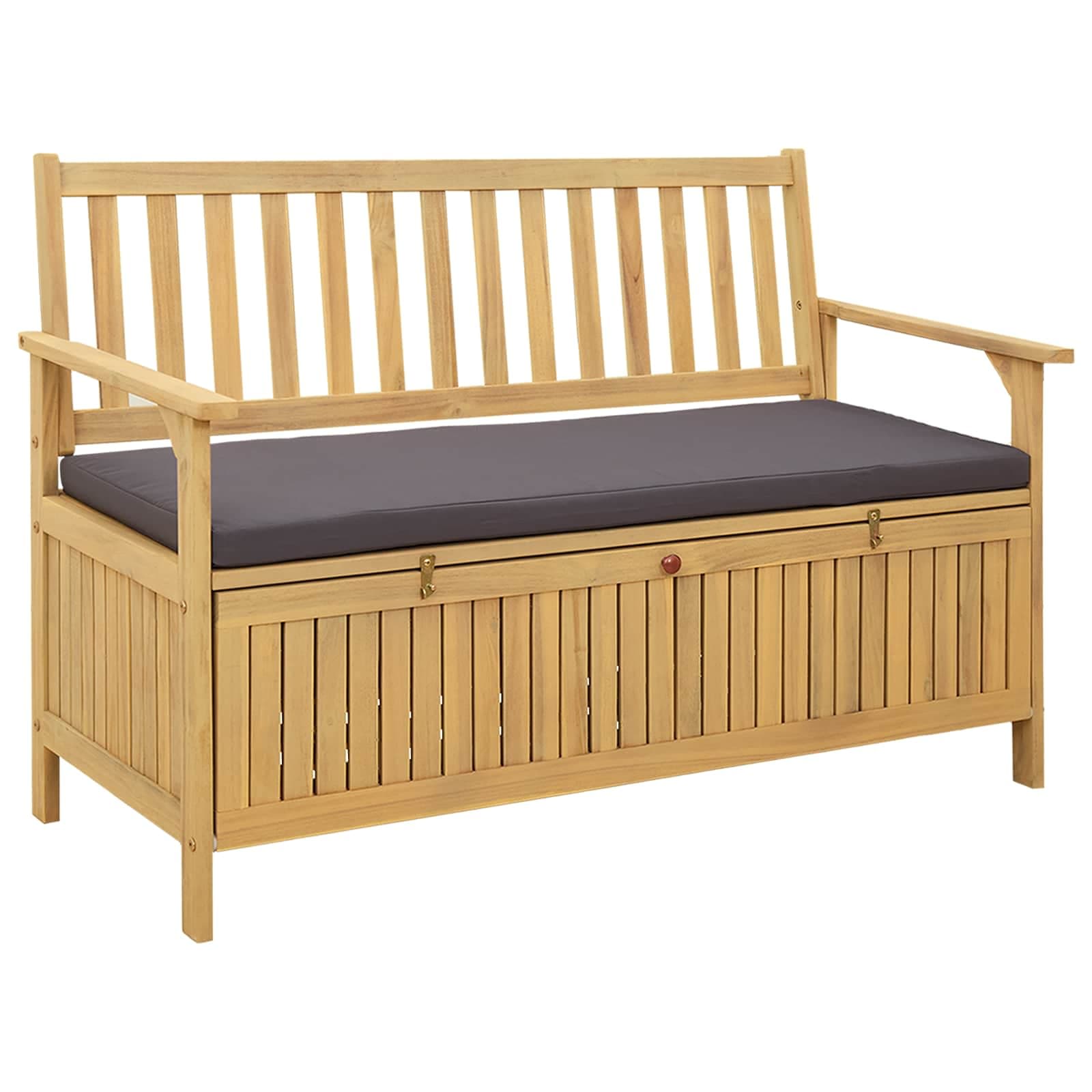 vidaXL Banco de arrumação com almofada com porta 120 x 63 x 84 cm