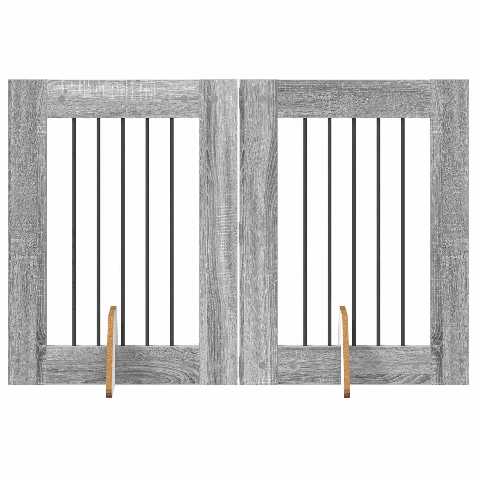 vidaXL Portão de Cão com Suportes 2 pcs Sonoma Cinzento 60 x 80 cm