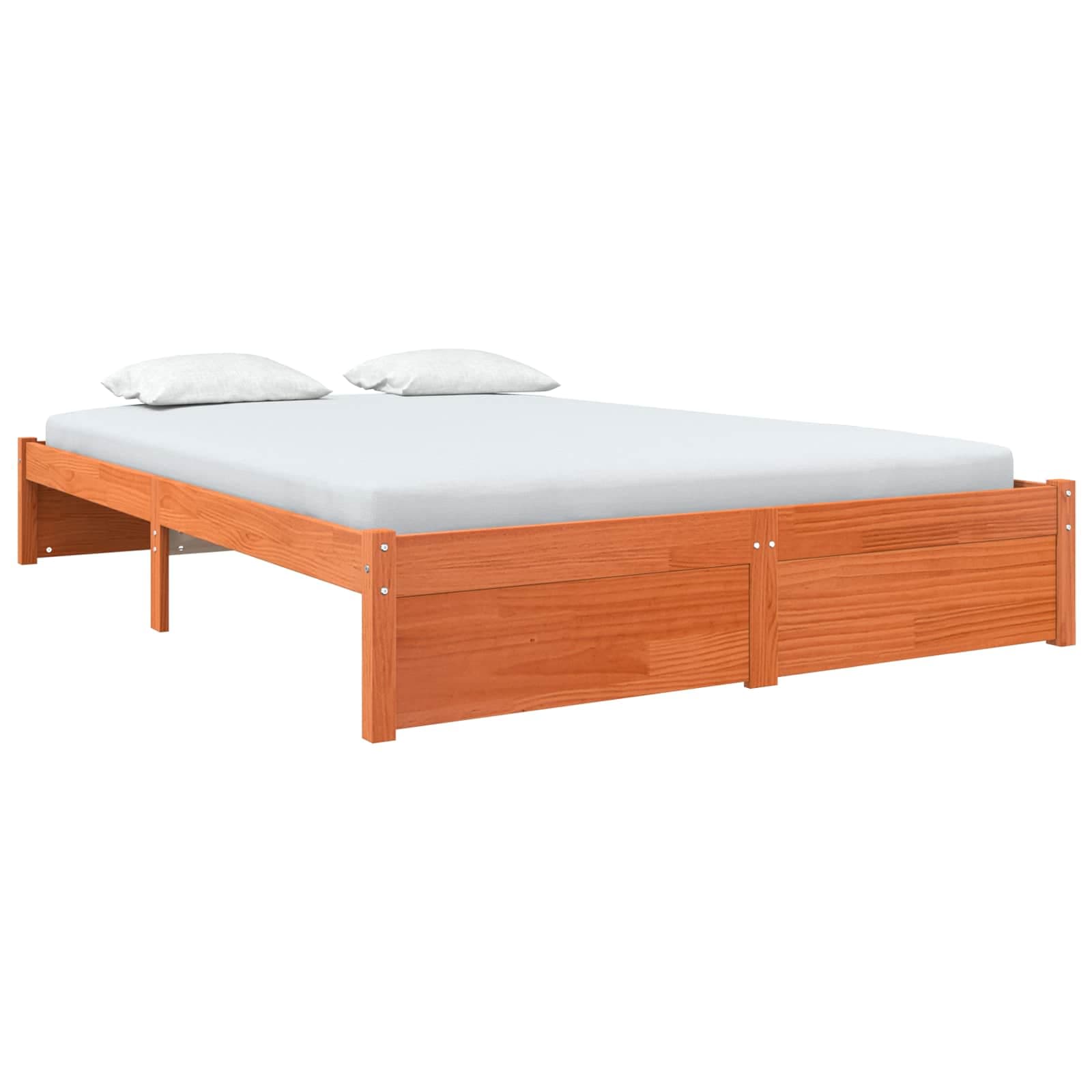 vidaXL Estrutura da Cama Marrom Cera 140 x 200 cm