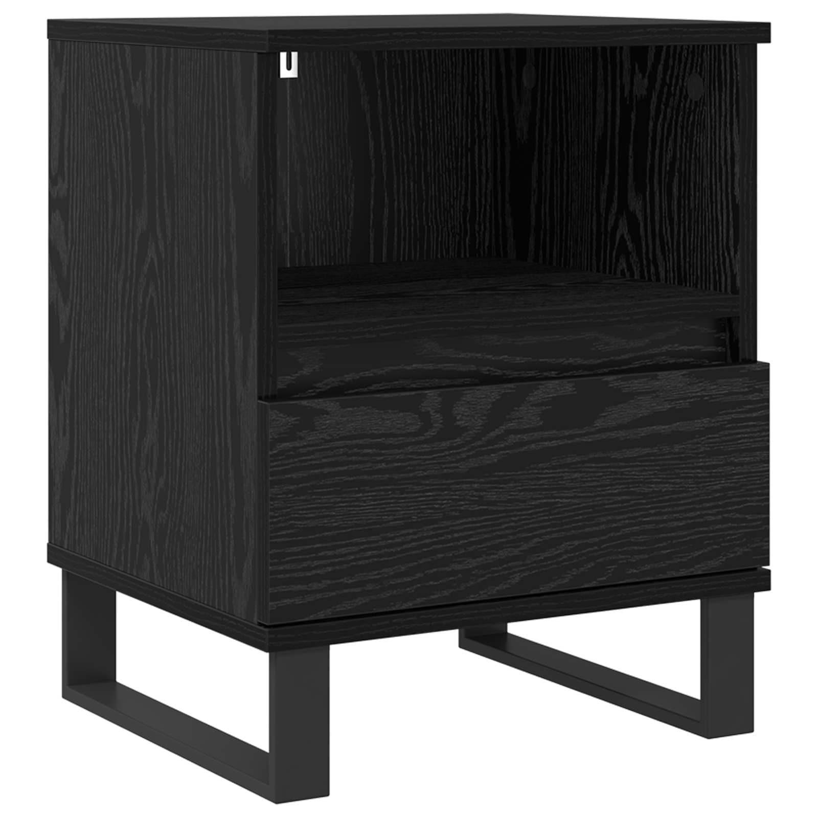 vidaXL Armário de cama com gaveta Carvalho Preto 40 x 35 x 50 cm