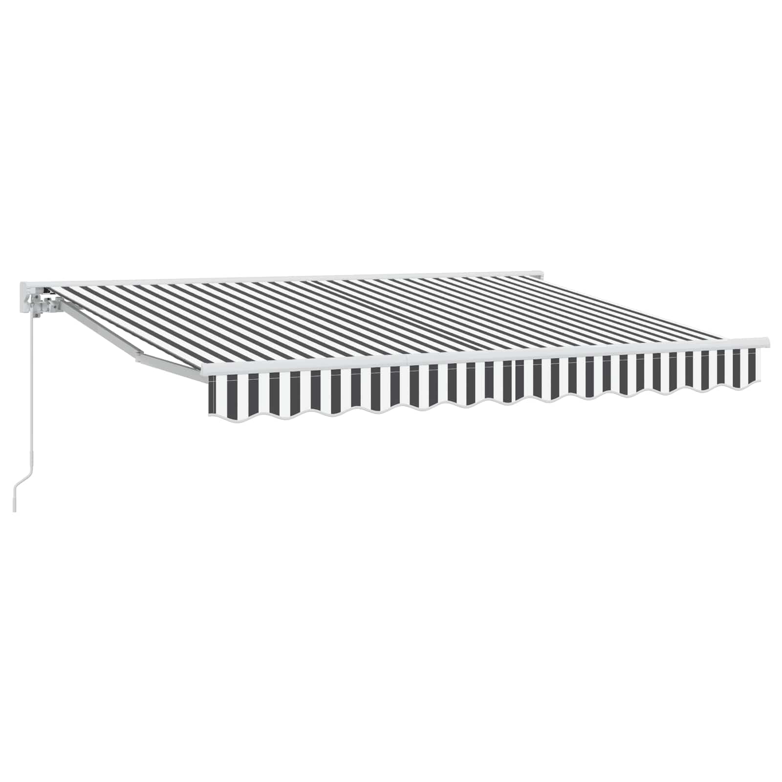 vidaXL Toldo Retrátil Manual Antracite e Branco 3 x 2,5 m