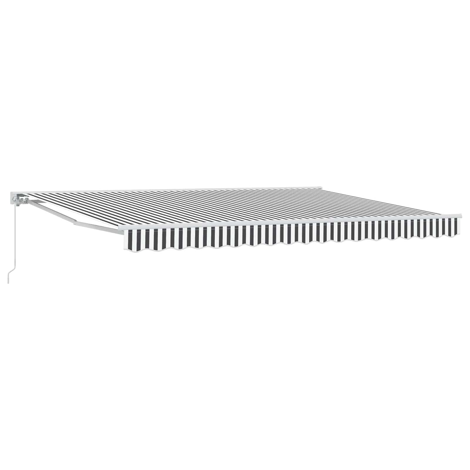vidaXL Toldo Retrátil Manual Antracite e Branco 5 × 3,5 m