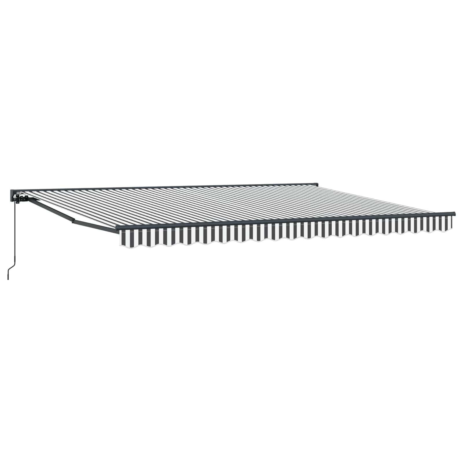 vidaXL Toldo Retrátil Manual Antracite e Branco 4 × 3,5 M - 942690049