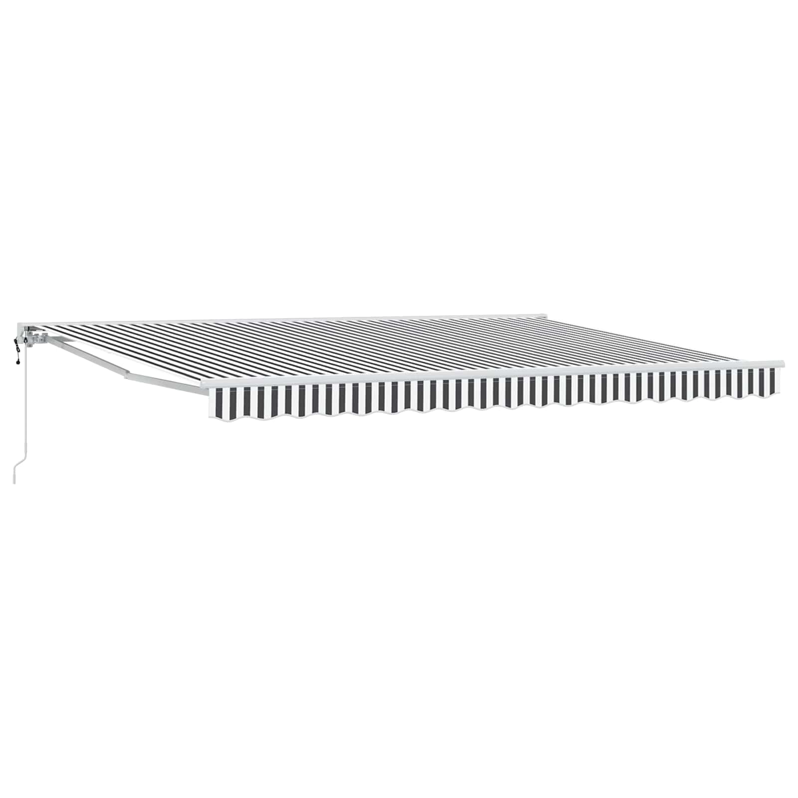 vidaXL Toldo Retrátil Elétrico Antracite e Branco 5 x 3 m