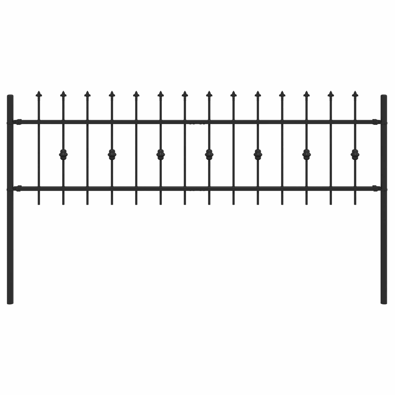 vidaXL Cerca com Ponta ASTEN 200 x 110 cm Aço revestido a pó Preto