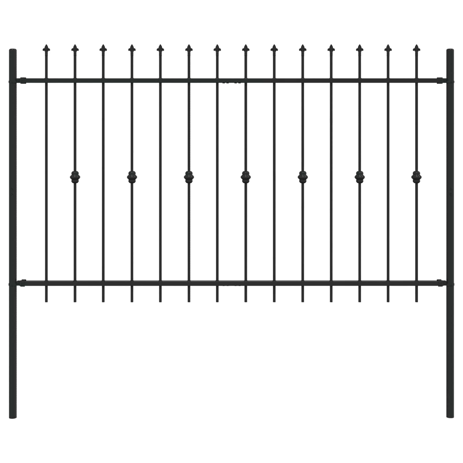 vidaXL Cerca com Ponta ASTEN 200 x 166 cm Aço revestido a pó Preto