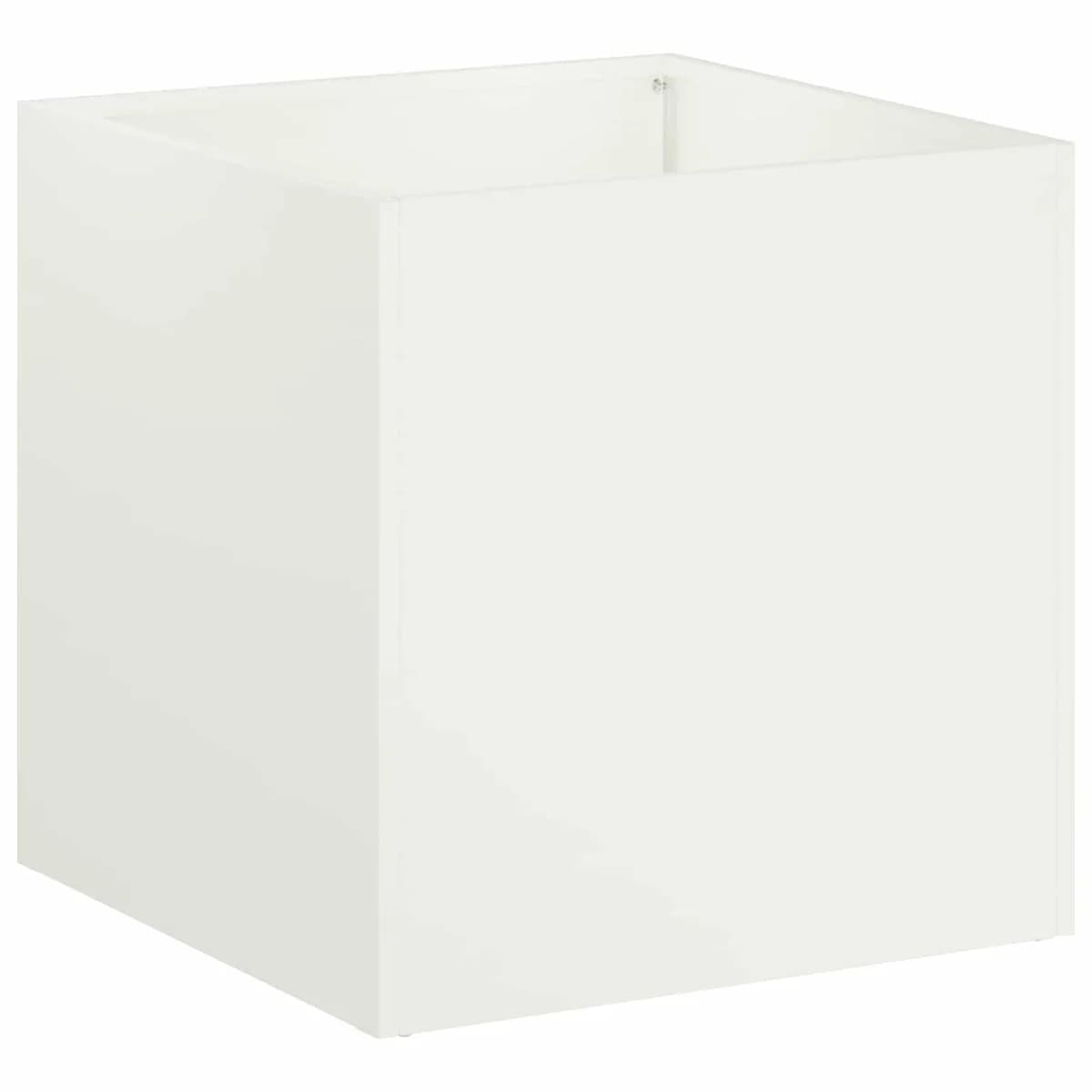 vidaXL Vaso de Jardim Branco 20 x 20 x 20 cm Aço laminado a frio