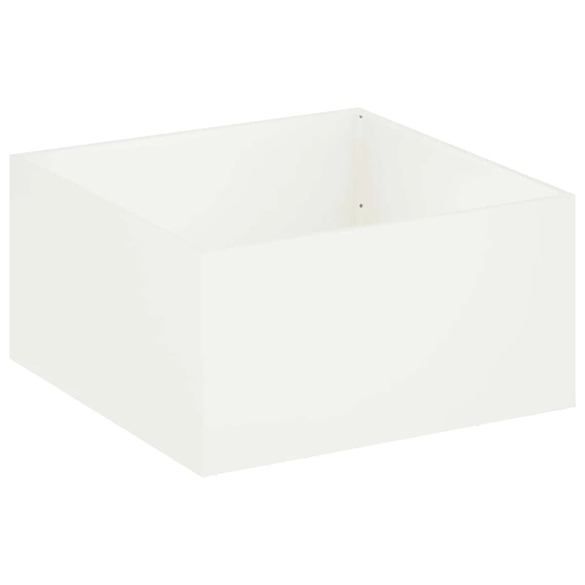 vidaXL Vaso de Jardim Branco 100 x 100 x 40 cm Aço laminado a frio