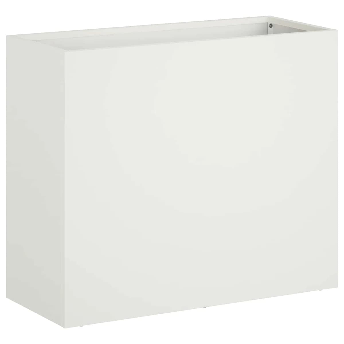 vidaXL Vaso de Jardim Branco 50 x 20 x 40 cm Aço laminado a frio