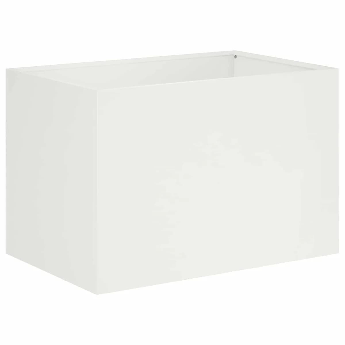 vidaXL Vaso de Jardim Branco 50 x 40 x 40 cm Aço laminado a frio