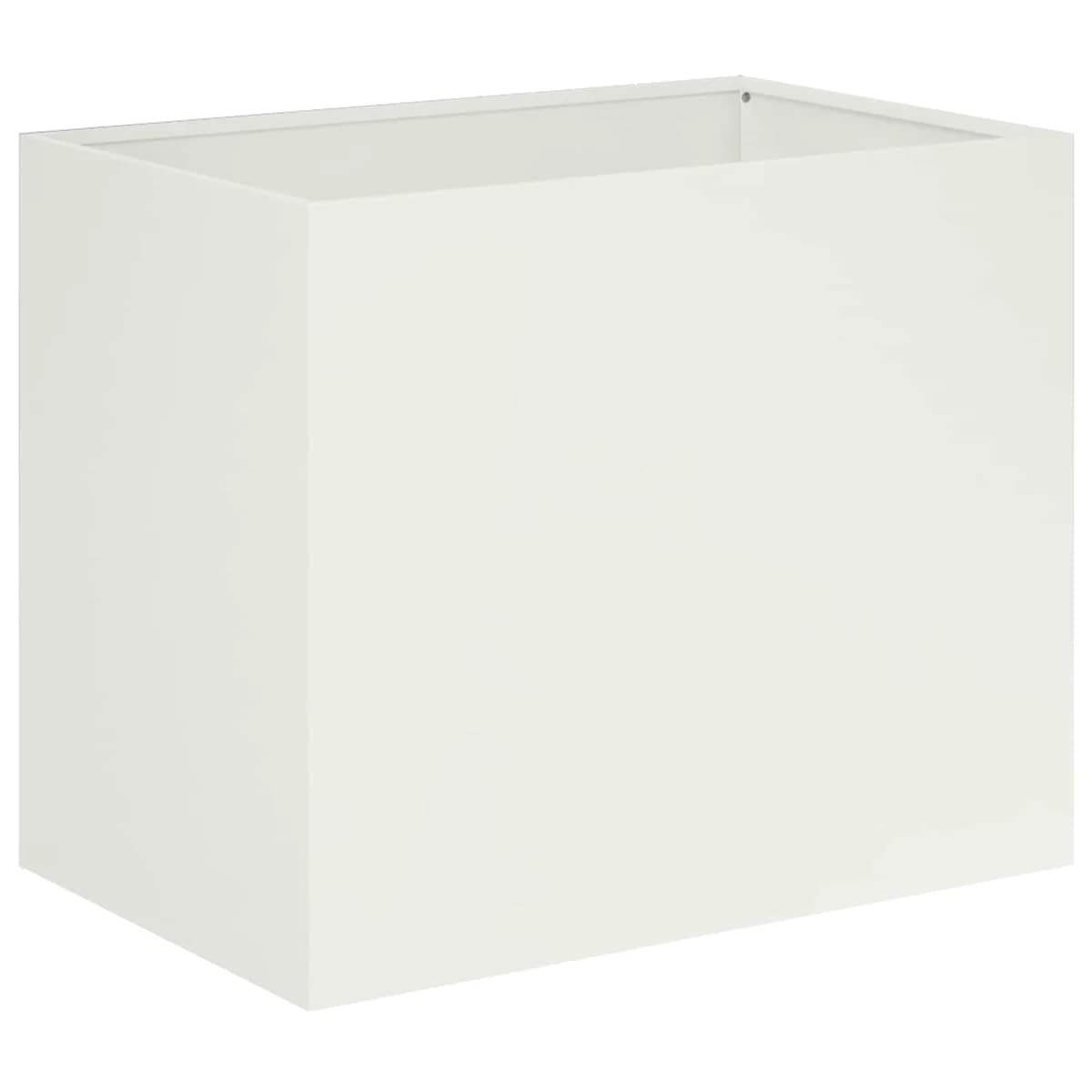 vidaXL Vaso de Jardim Branco 50 x 40 x 50 cm Aço laminado a frio