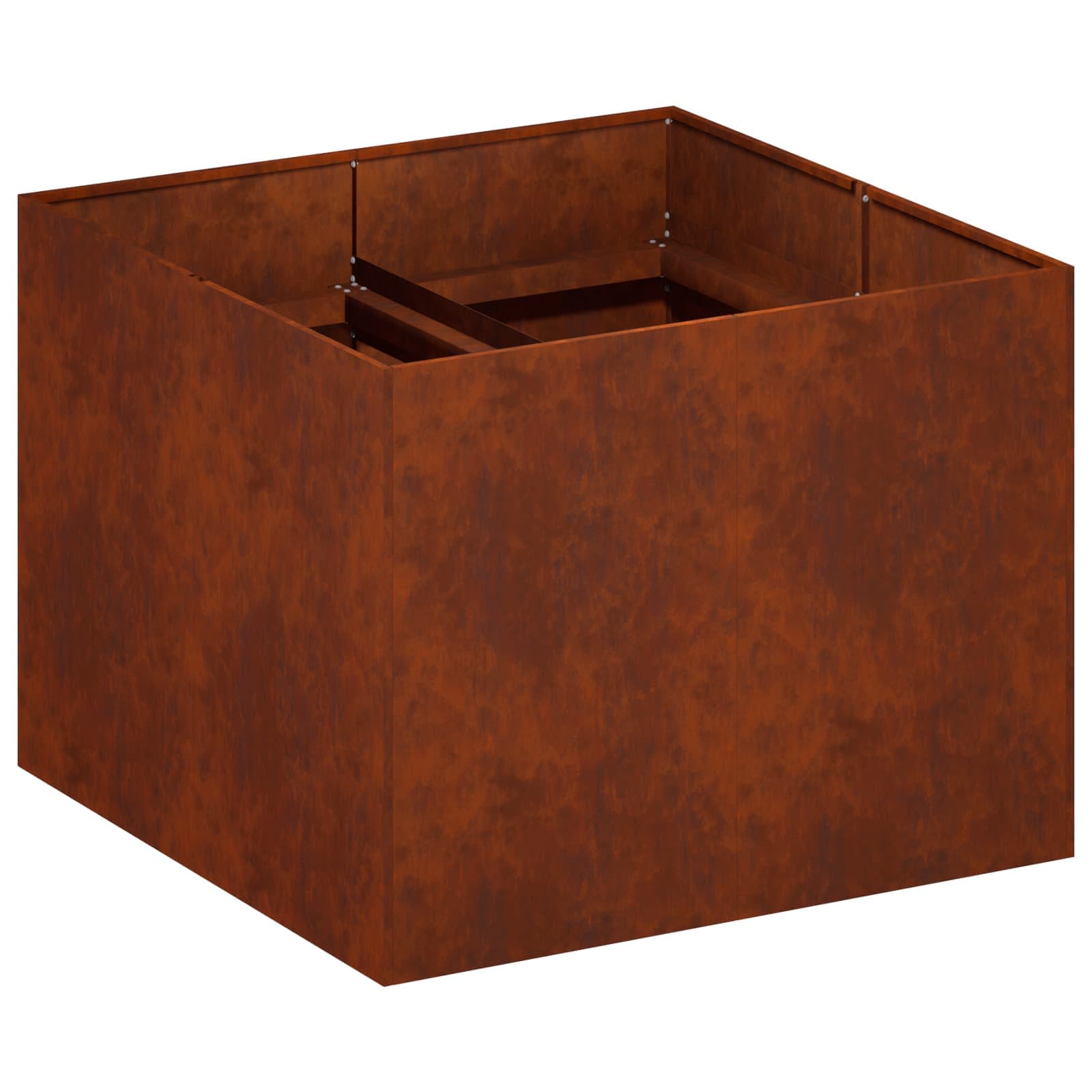 vidaXL Vaso de Jardim Ferro Enferrujado 80 x 80 x 60 cm Aço Corten