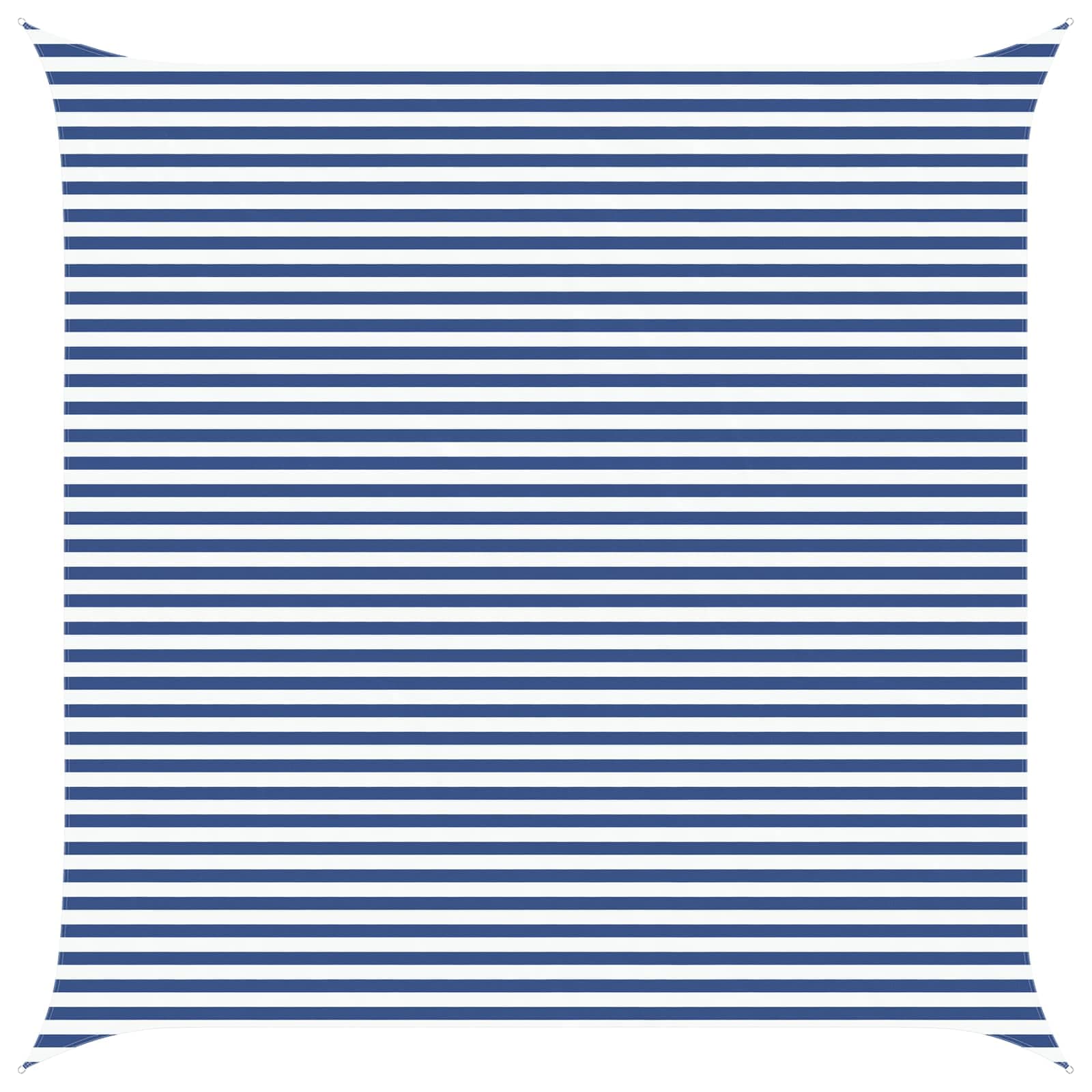 vidaXL Vela de sombra solar Azul e Branco 5 x 5 m