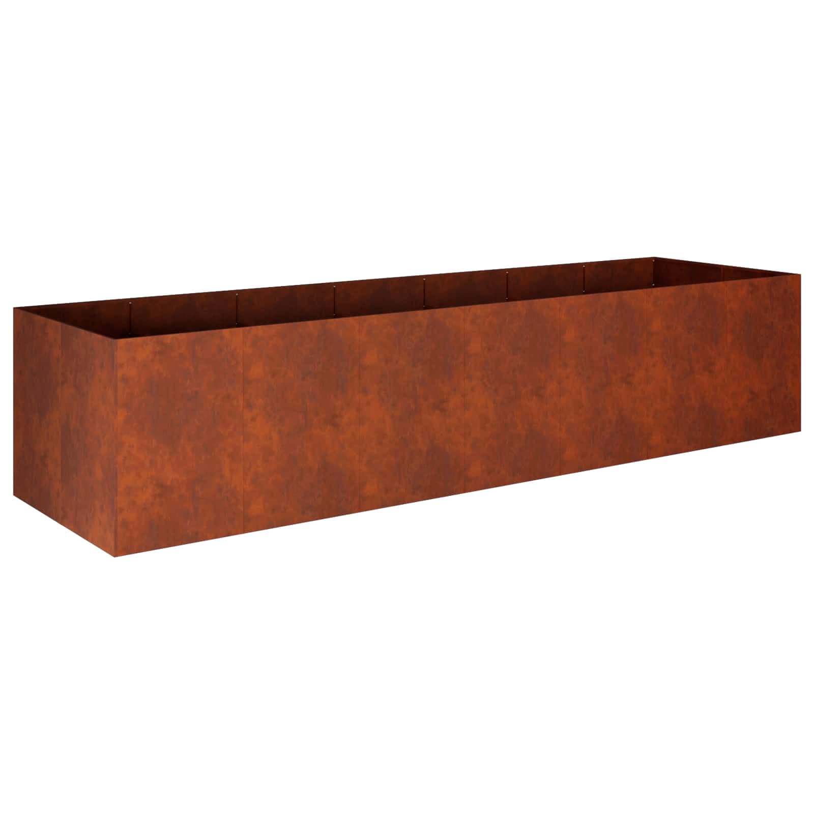vidaXL Vaso de Jardim Ferro Enferrujado 280 x 80 x 60 cm Aço Corten